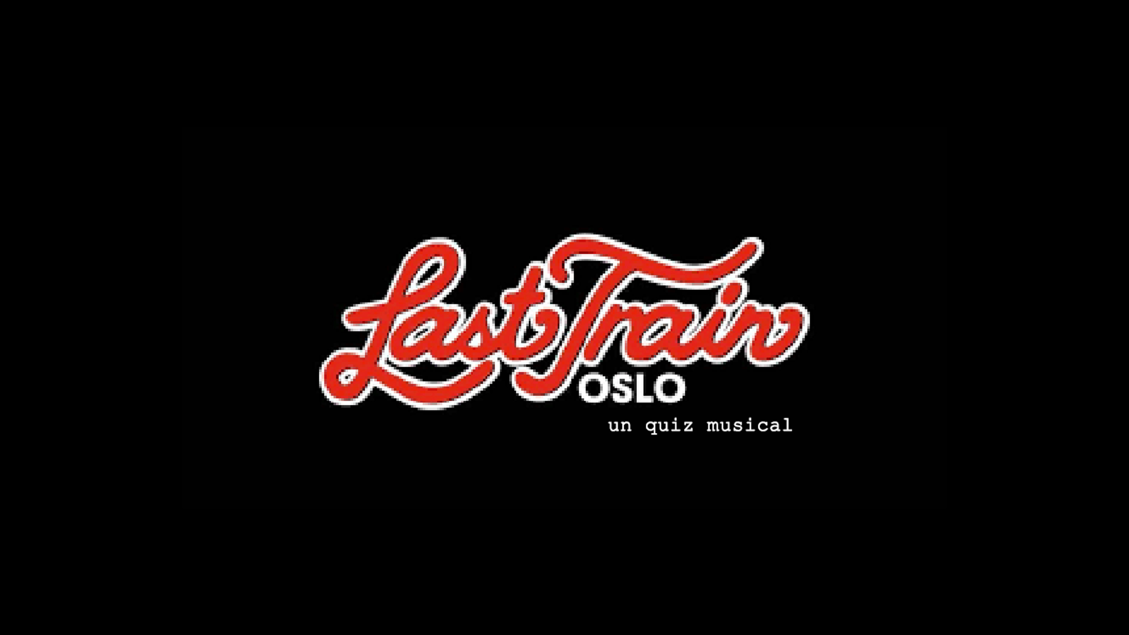Promotional graphic for Music quiz  Last Train, Tirsdager kl 19