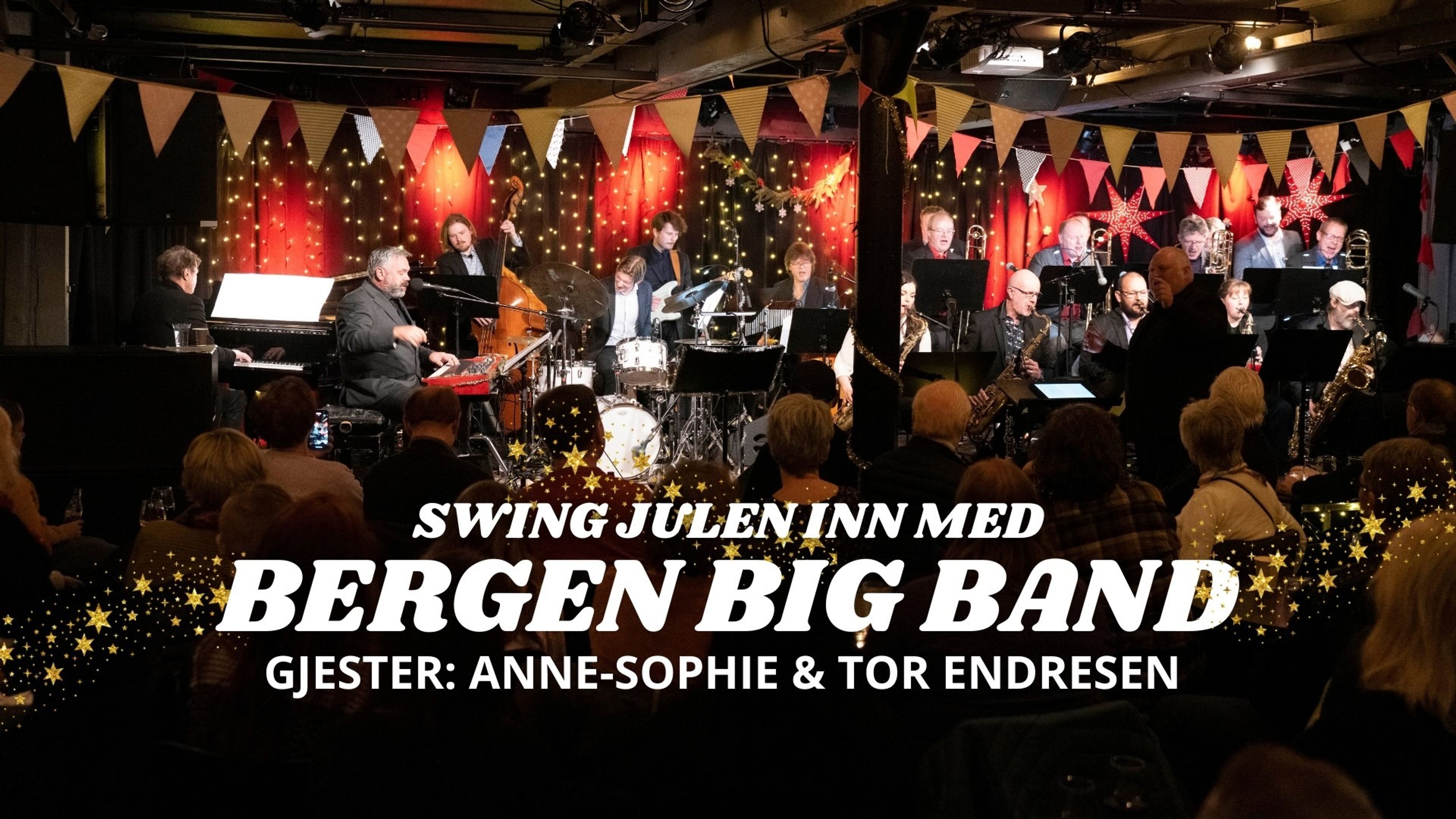 Promotiv grafikk for Swing julen inn med Bergen Big Band