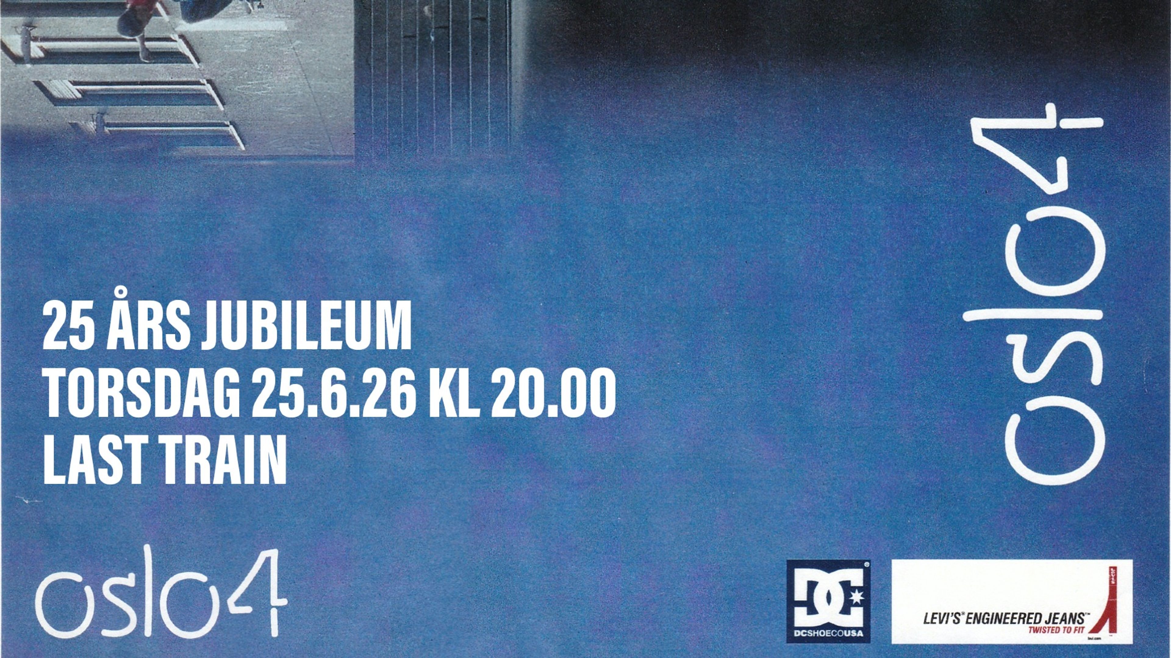 Promotional graphic for OSLO4 25ÅRS JUBILEUM 