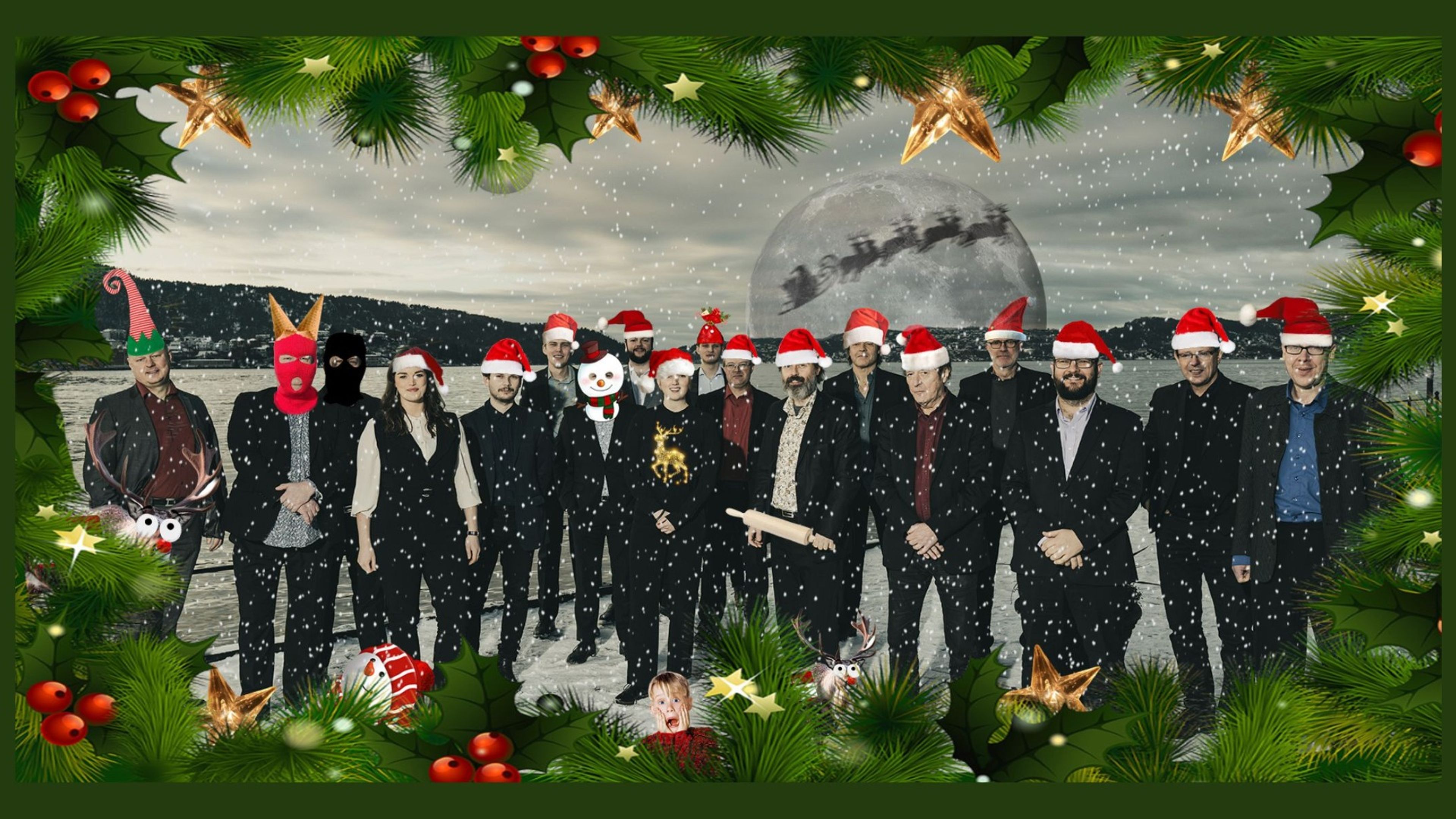 Promotiv grafikk for Bergen Big Band swinger julen inn