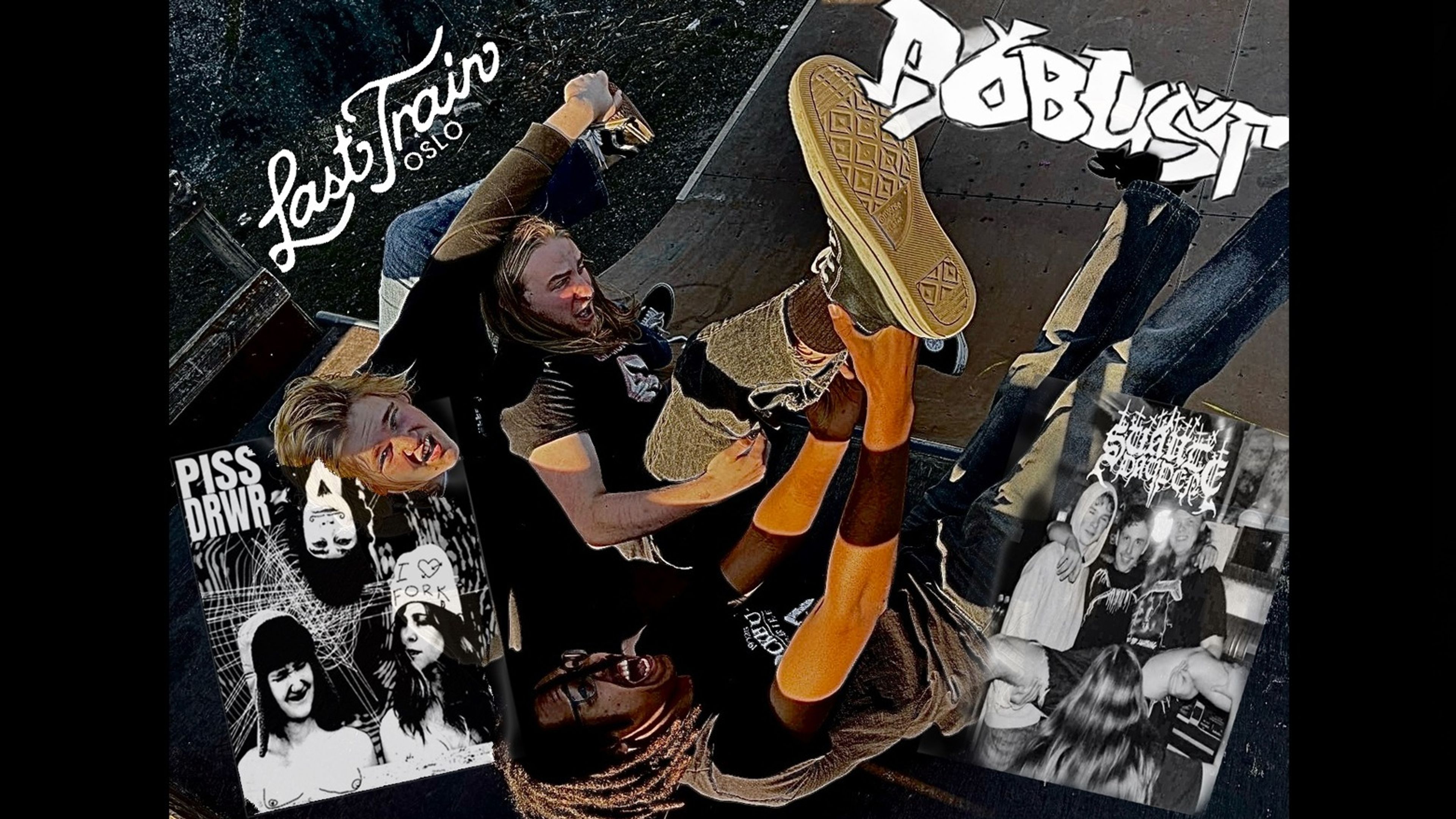 Promotional graphic for ROBUST / SVARTEDAUDEN / PISS DRAWER (18+)