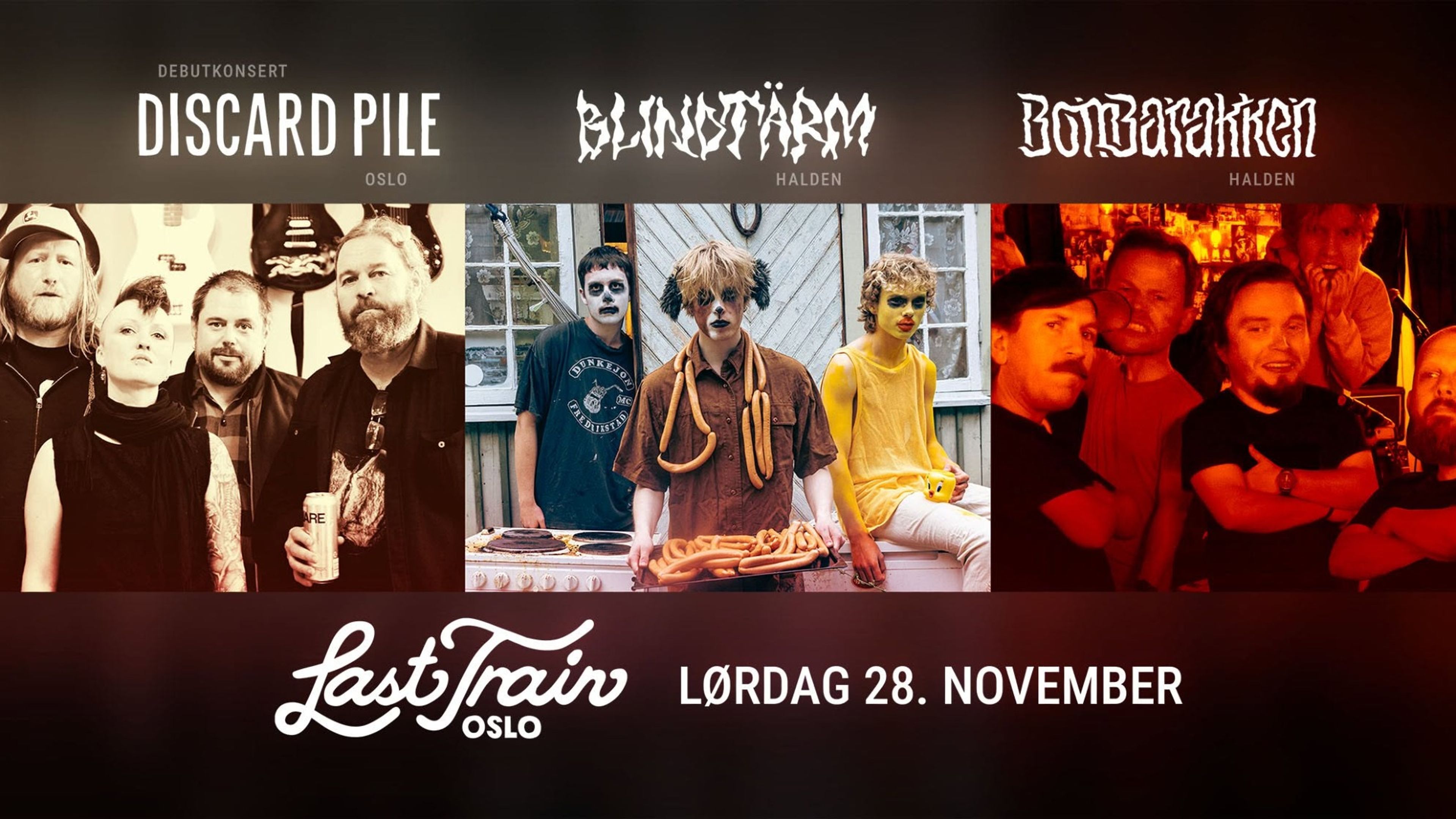 Promotional graphic for Discard Pile / Blindtärm / Bombarakken