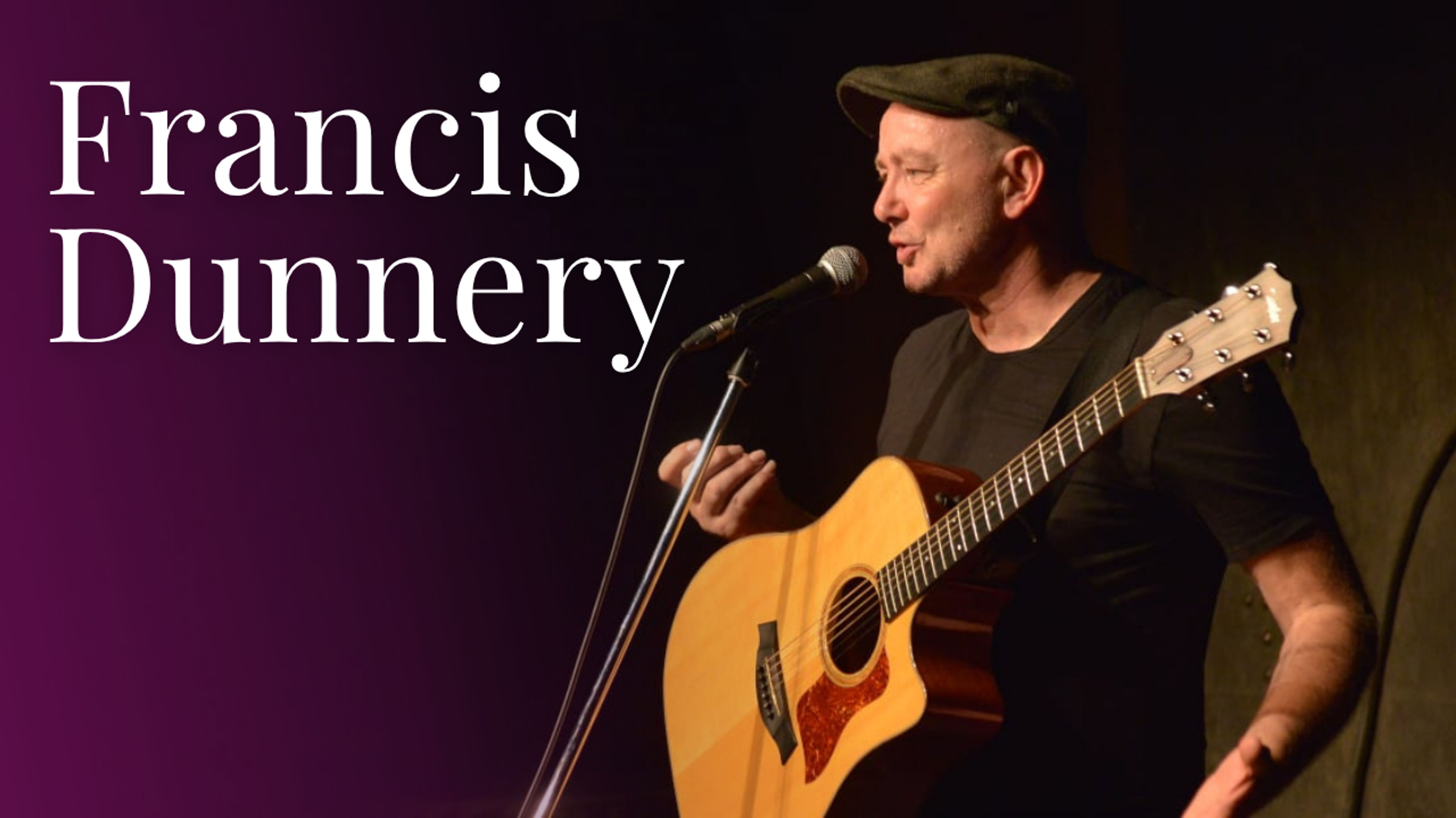 Promotional graphic for FRANCIS DUNNERY – AKUSTISK SOLOKONSERT