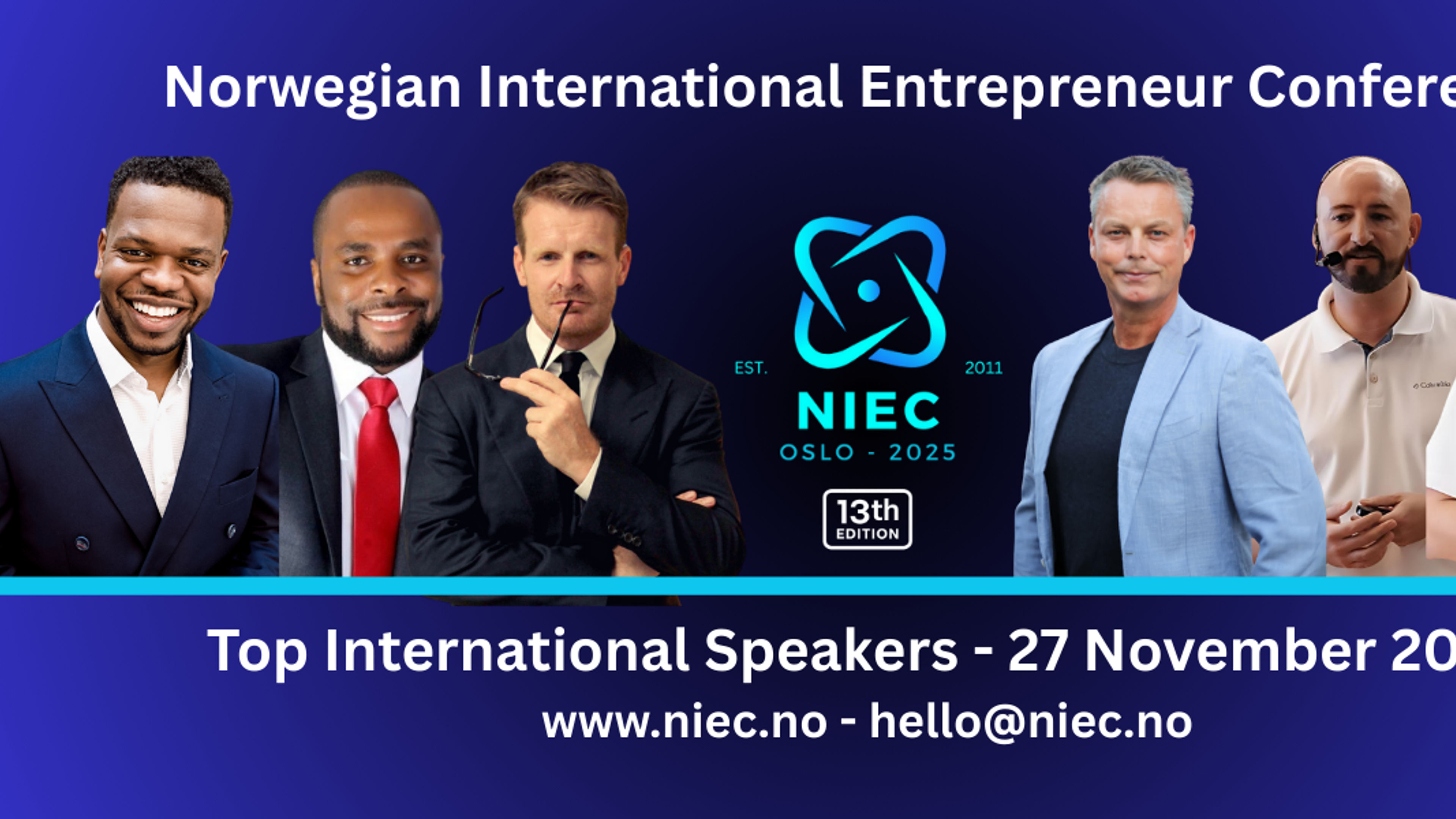 Promotional graphic for NIEC 2025 - Founders without Frontiers