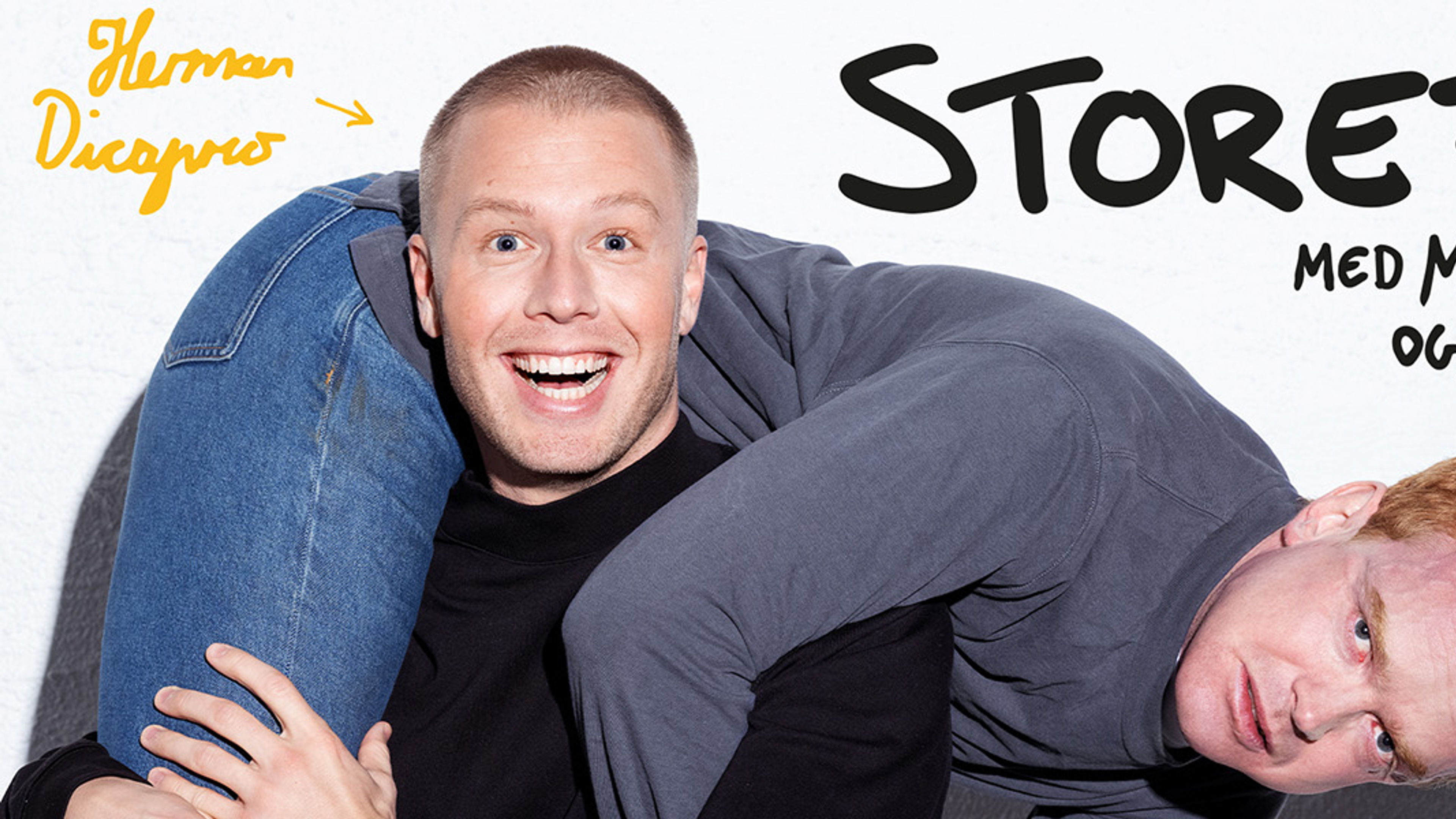 Promotional graphic for Storefri LIVE - m/ Mikkel Niva & Herman Flesvig