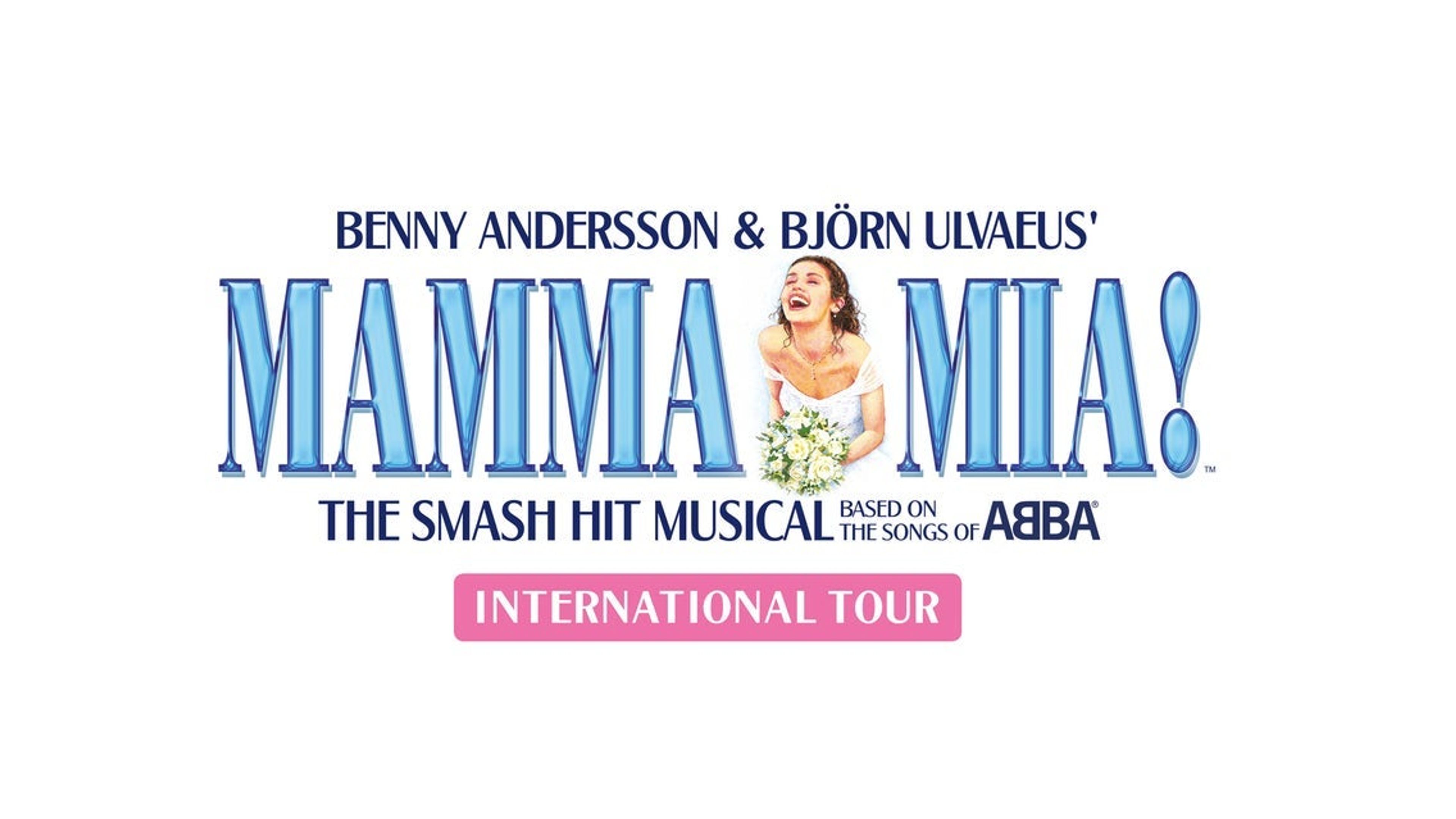 Promotional graphic for MAMMA MIA! The Smash Hit Musical