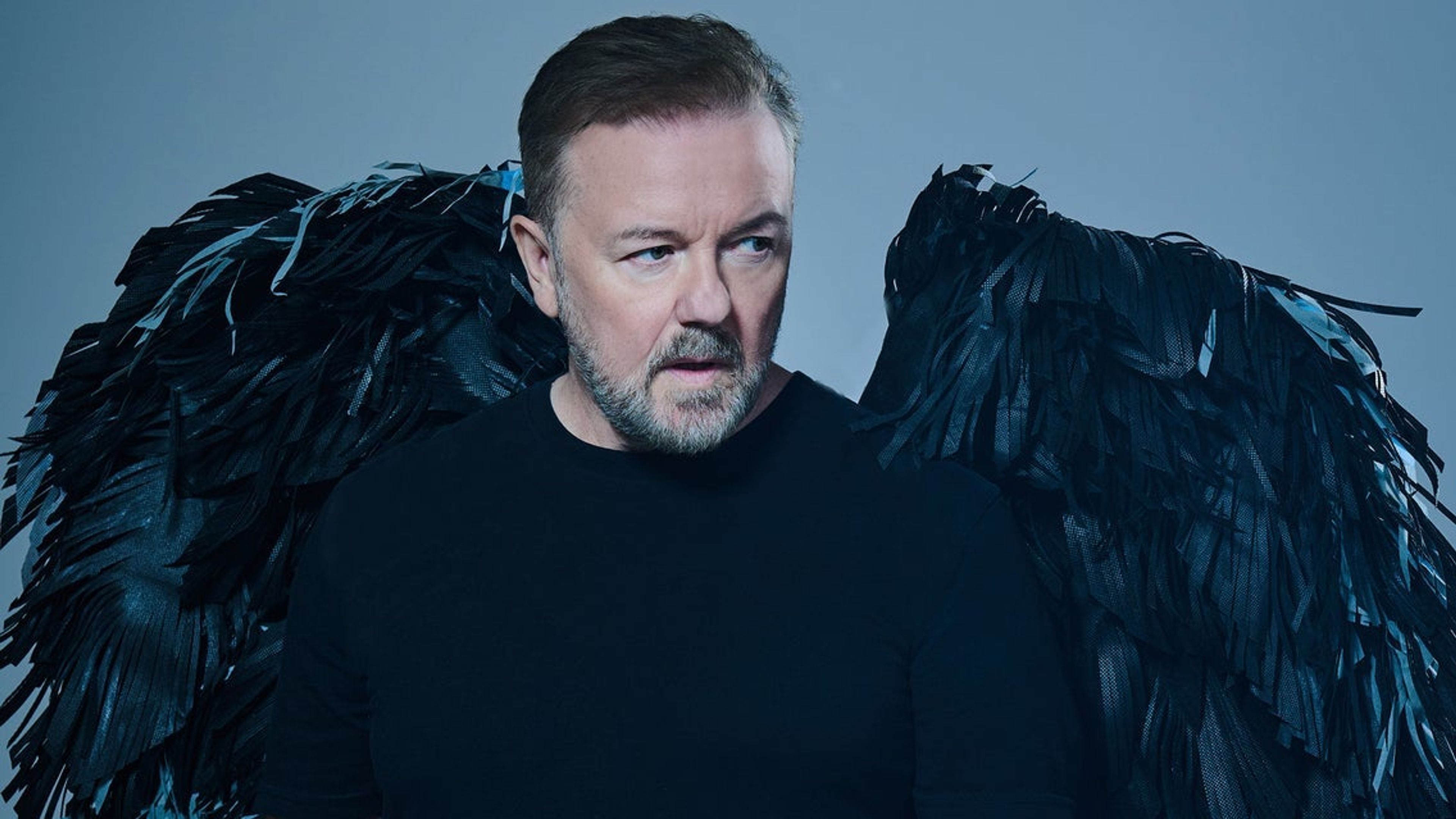 Promotional graphic for Ricky Gervais: Mortality