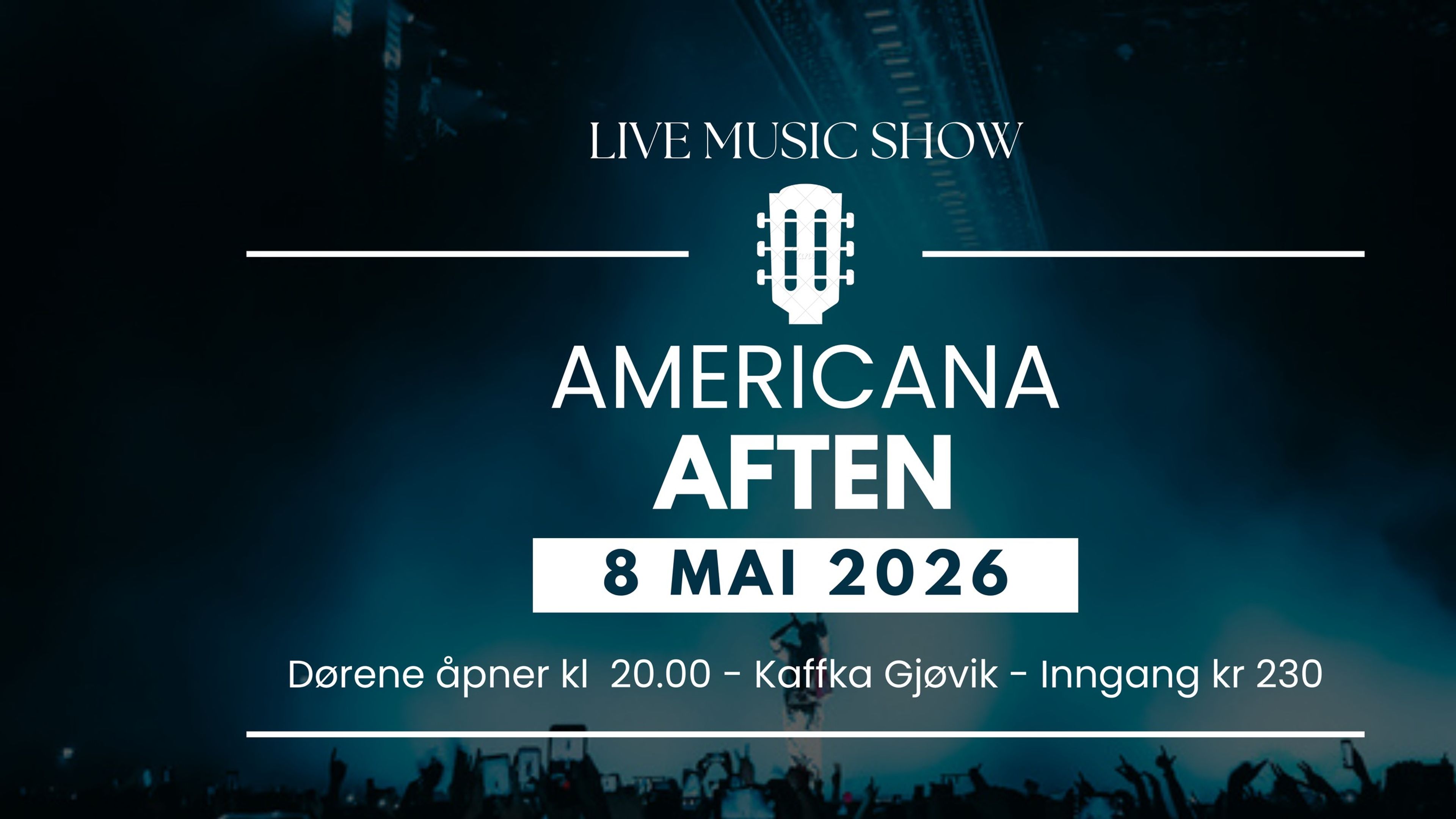 Promotional graphic for AMERICANA AFTEN 