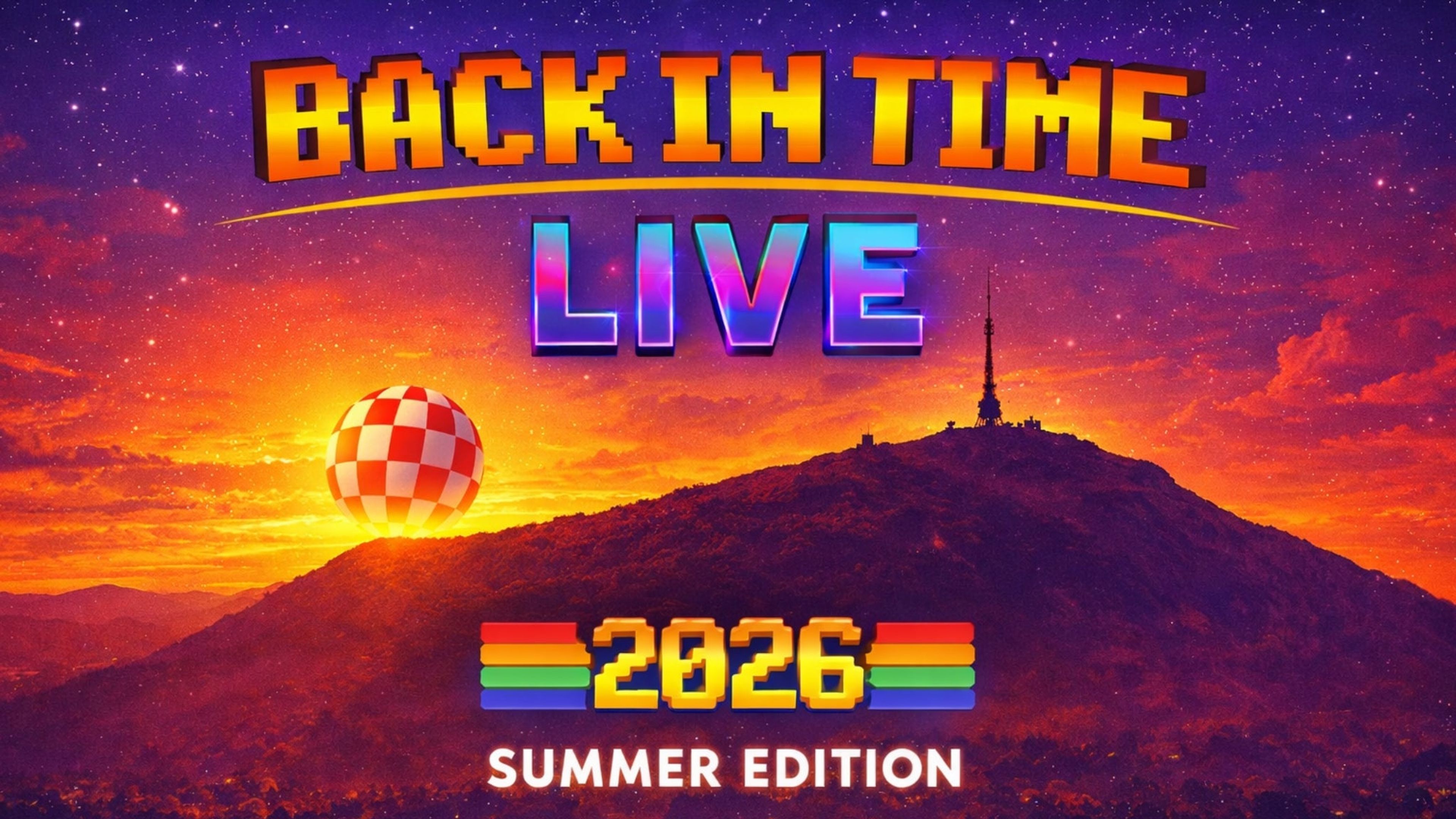 Promotional graphic for Back in Time LIVE Summer Edition!