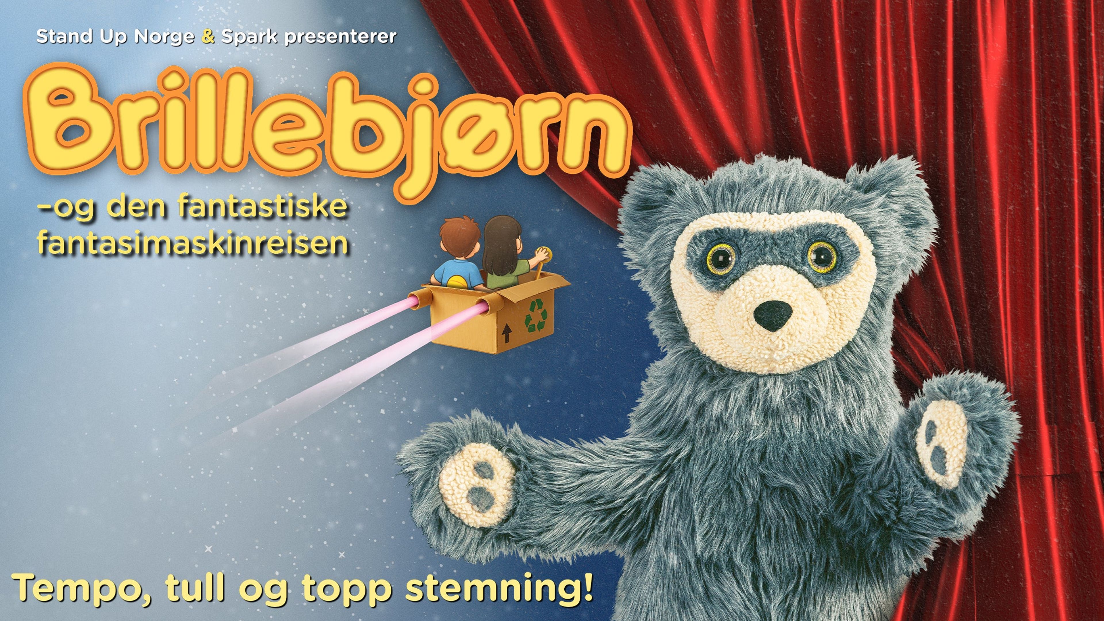 Promotiv grafikk for Brillebjørn Og Den Fantastiske Fantasimaskinreisen