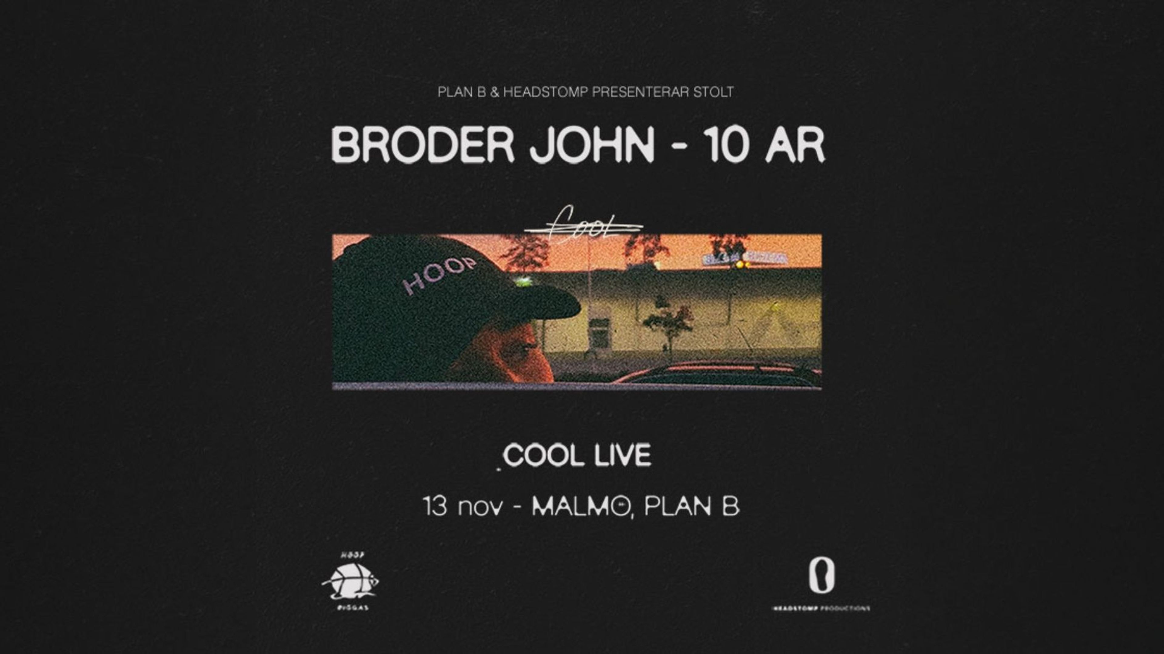 Promotional graphic for Broder John - 10 år 