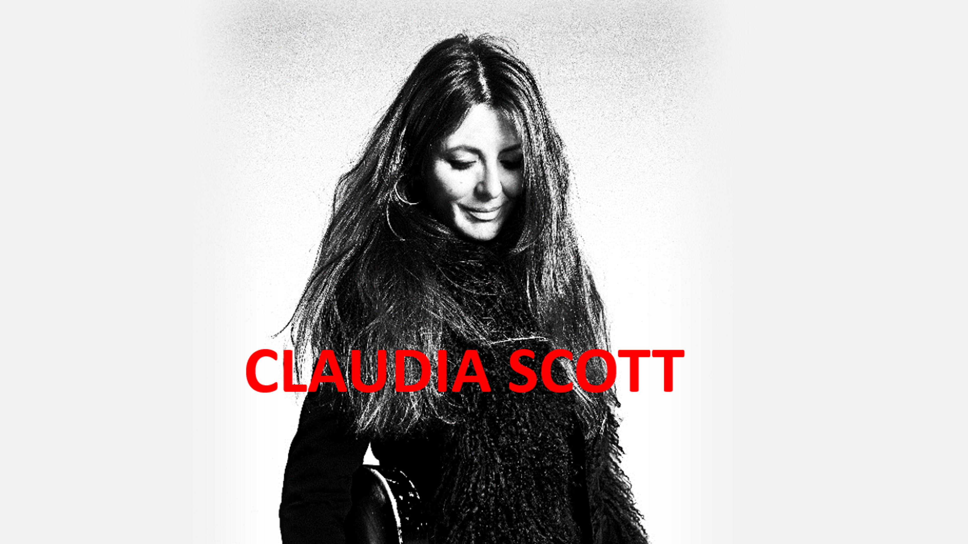 Promotional graphic for Claudia Scott