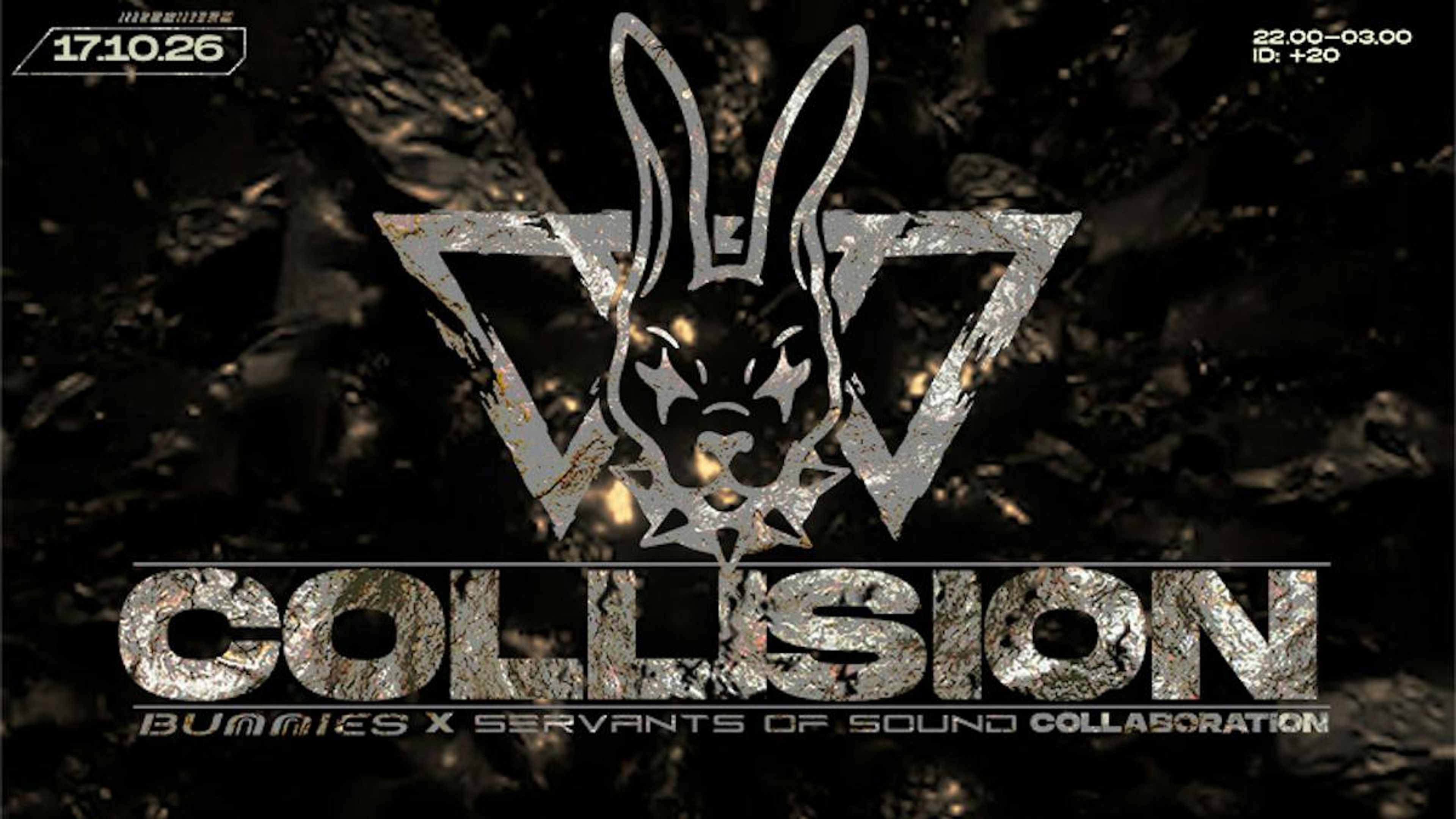 Promotiv grafikk for COLLISION – BUNNIES × SERVANTS OF SOUND