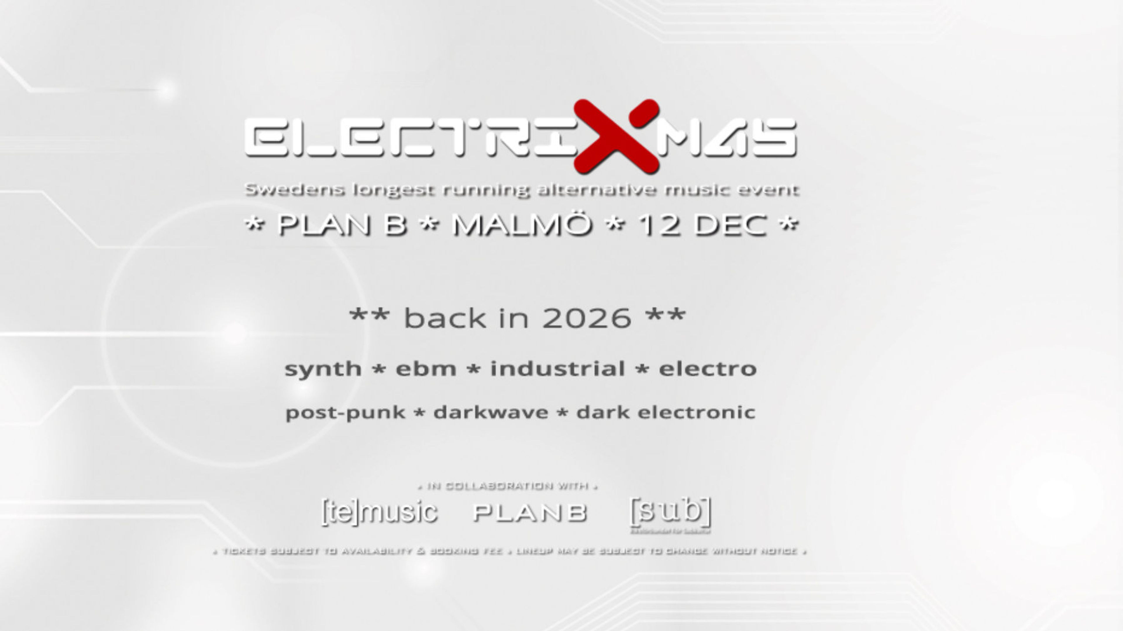 Promotional graphic for ElectriXmas 
