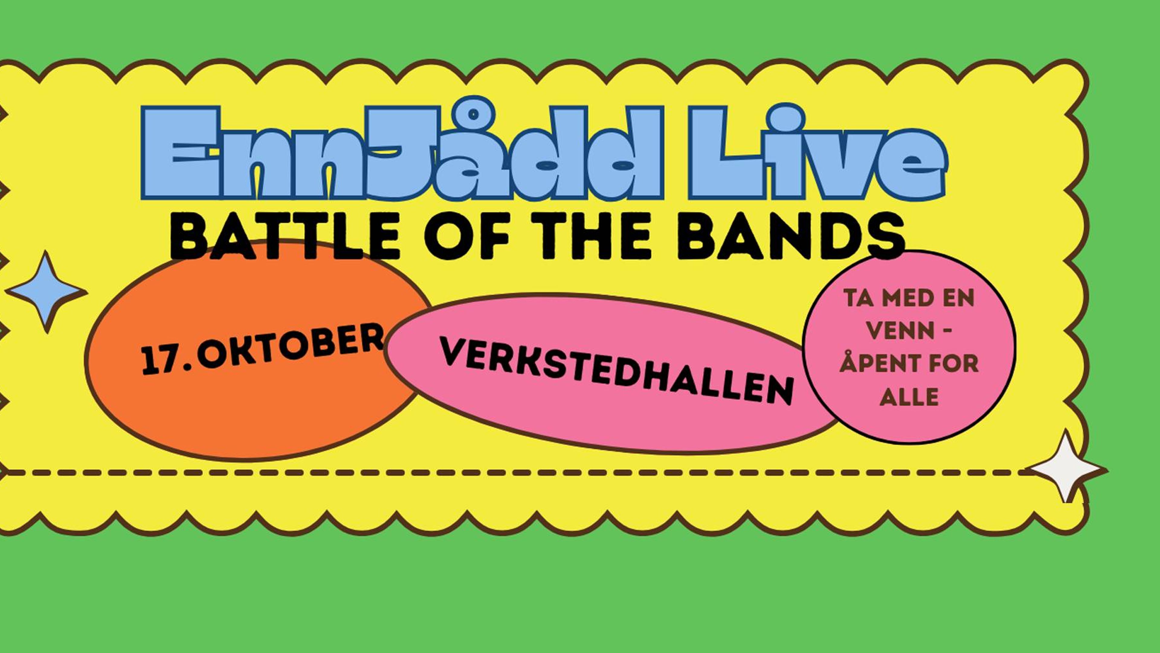 Promotiv grafikk for EnnJådd Live - Battle Of The Bands