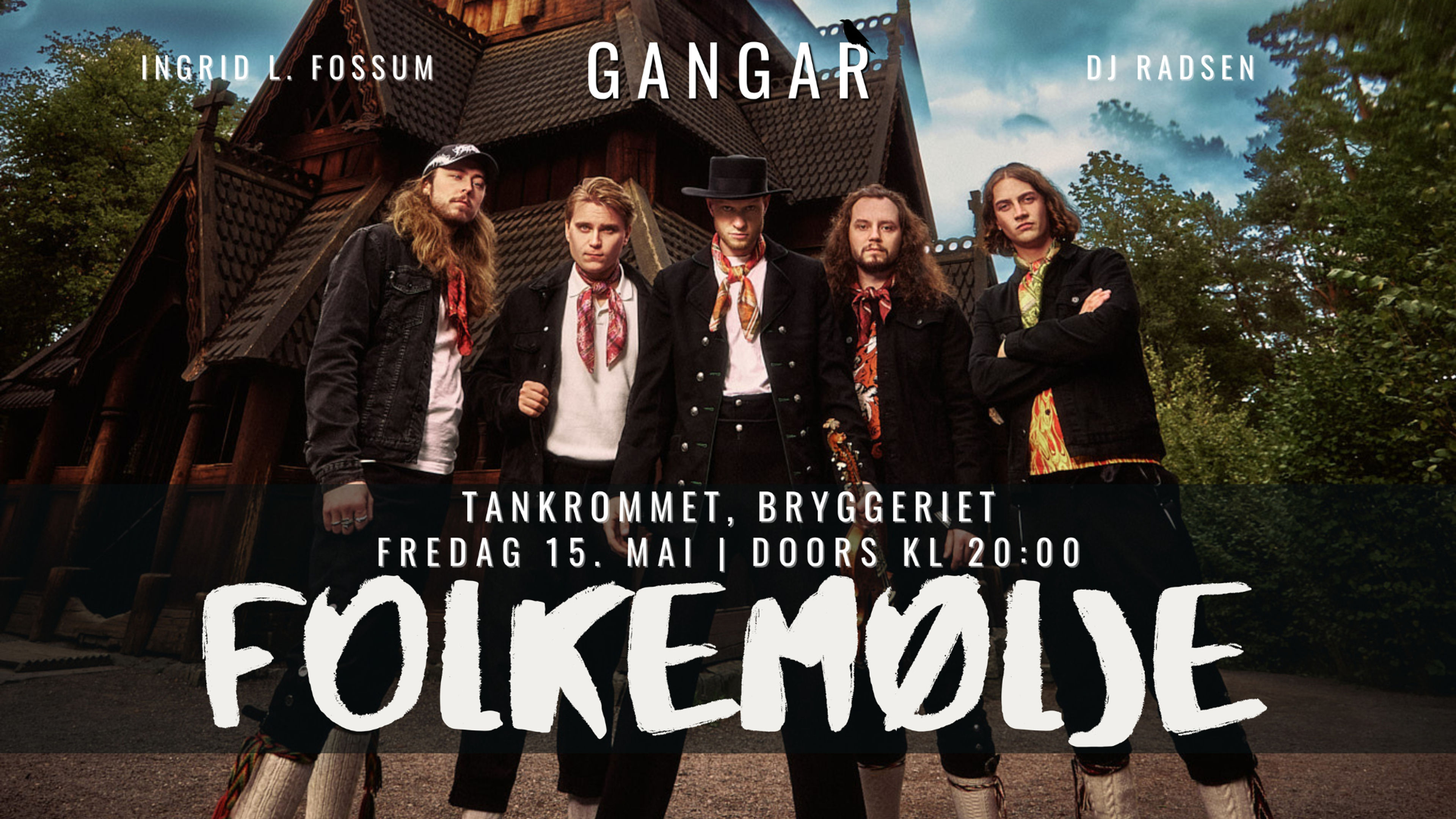 Promotional graphic for Folkemølje // GANGAR & INGRID L. FOSSUM