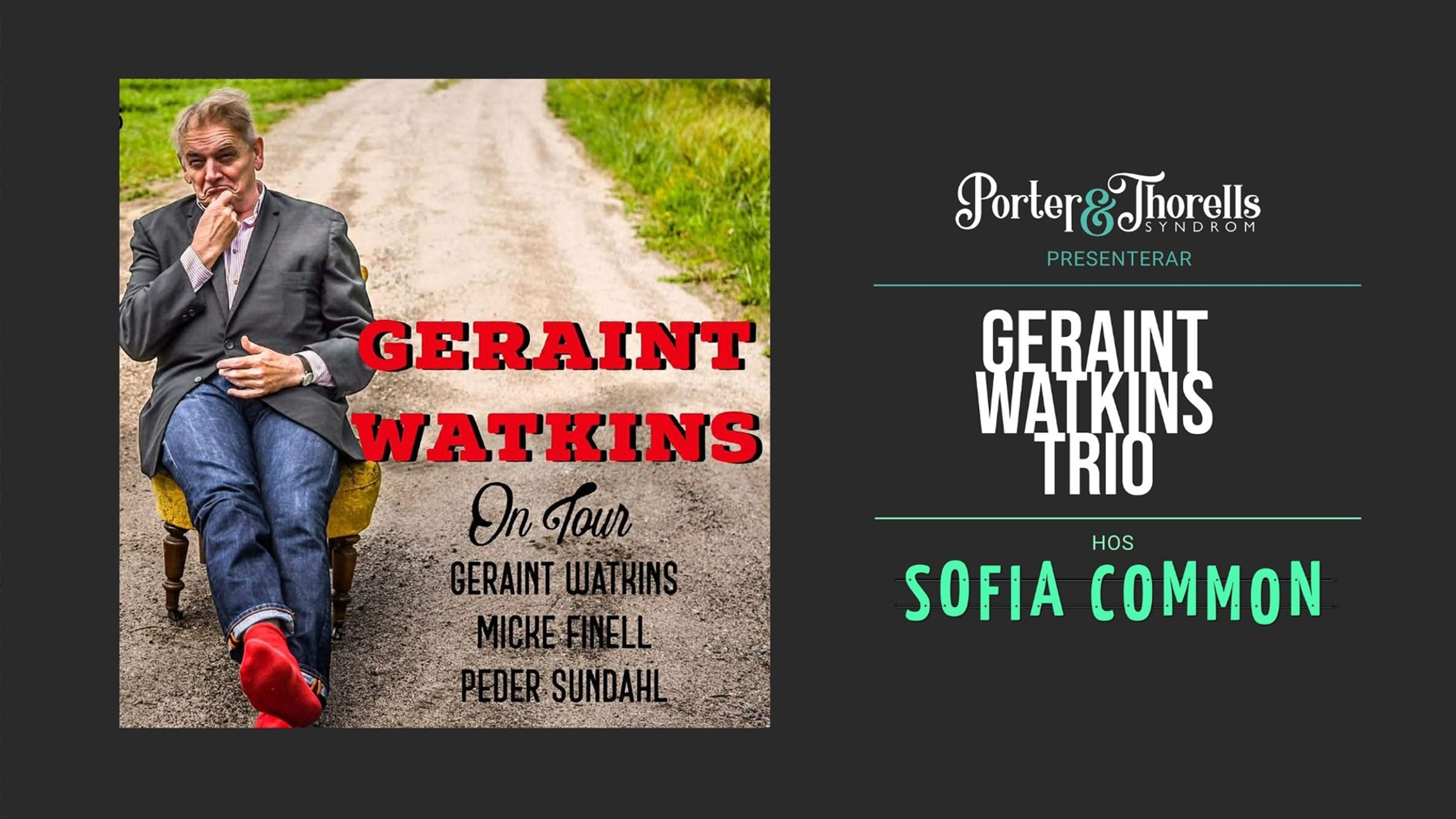 Promotional graphic for Geraint Watkins Trio