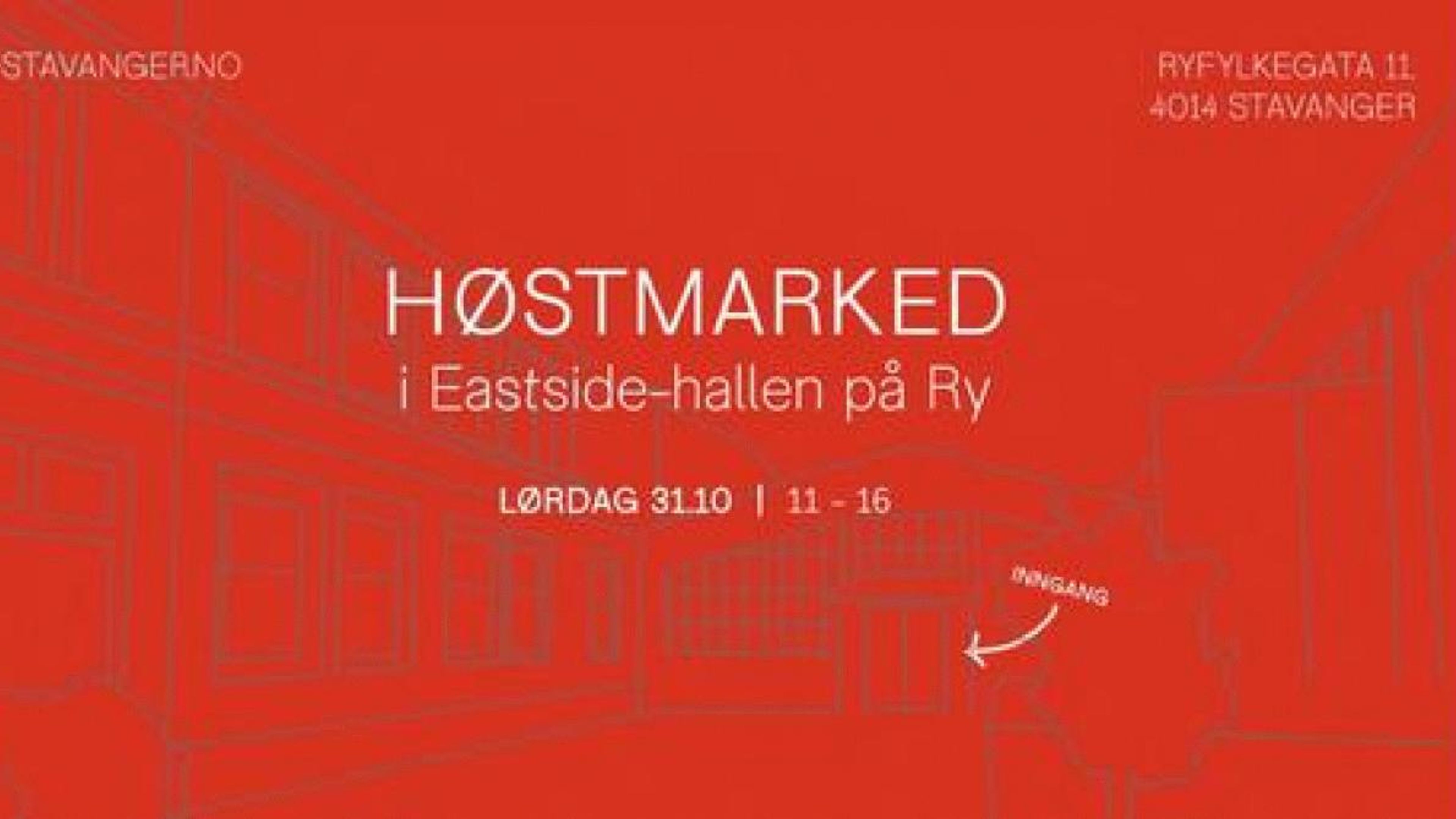 Promotiv grafikk for Høstmarked i Eastside-hallen på Ry