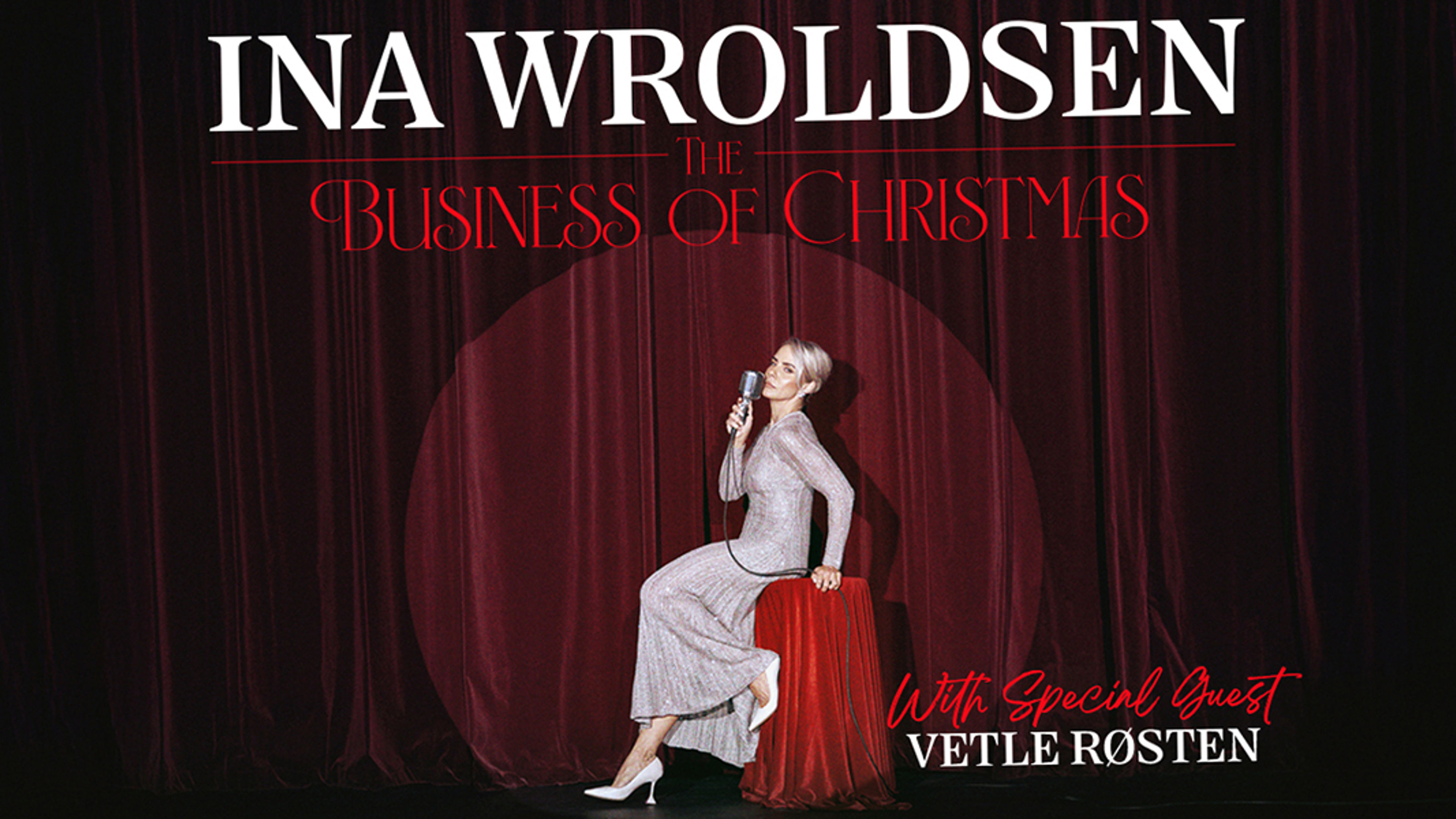 Promotional graphic for Ina Wroldsen - The Business of Christmas 2025