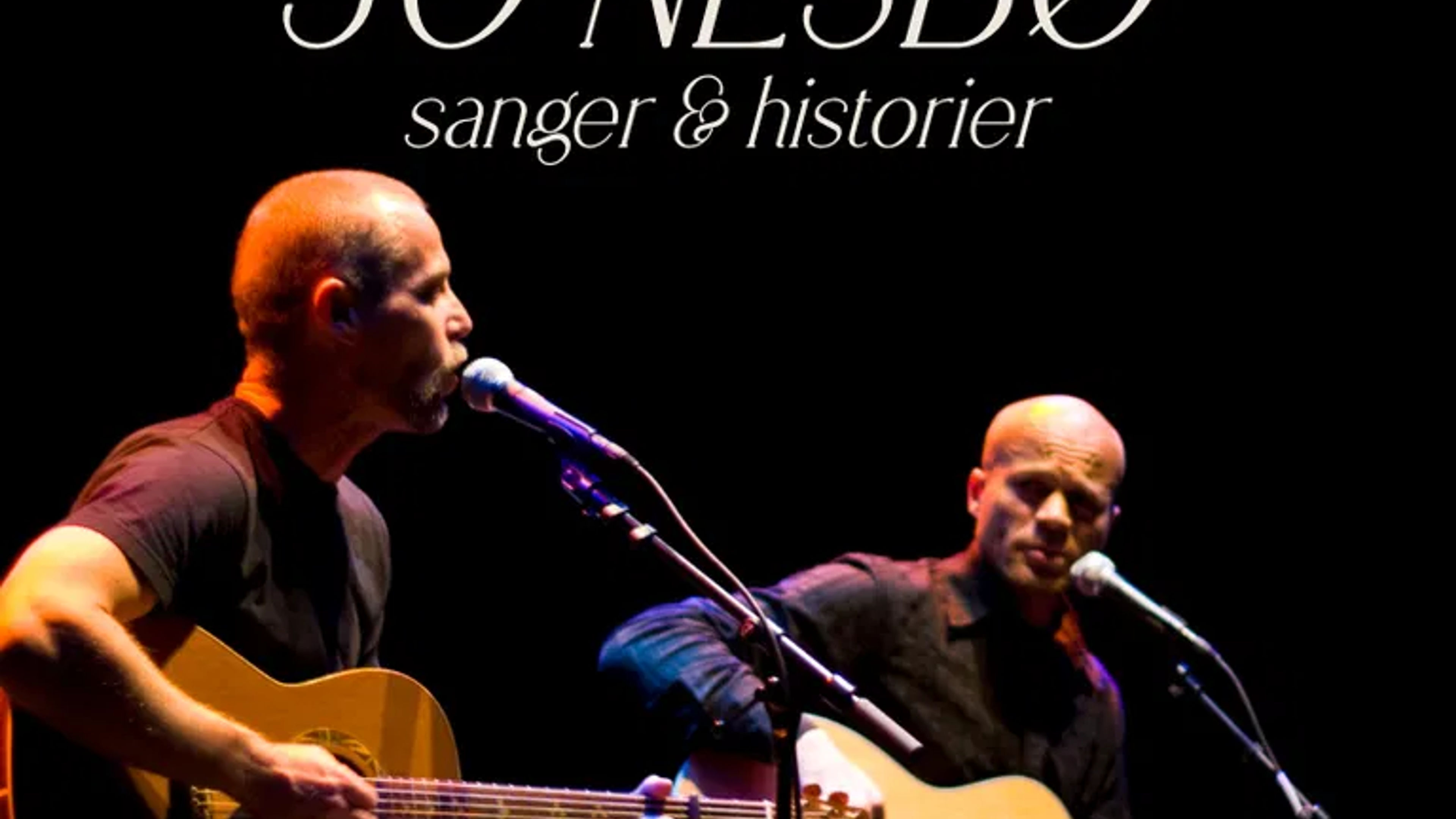 Promotional graphic for Jo Nesbø - Sanger & Historier