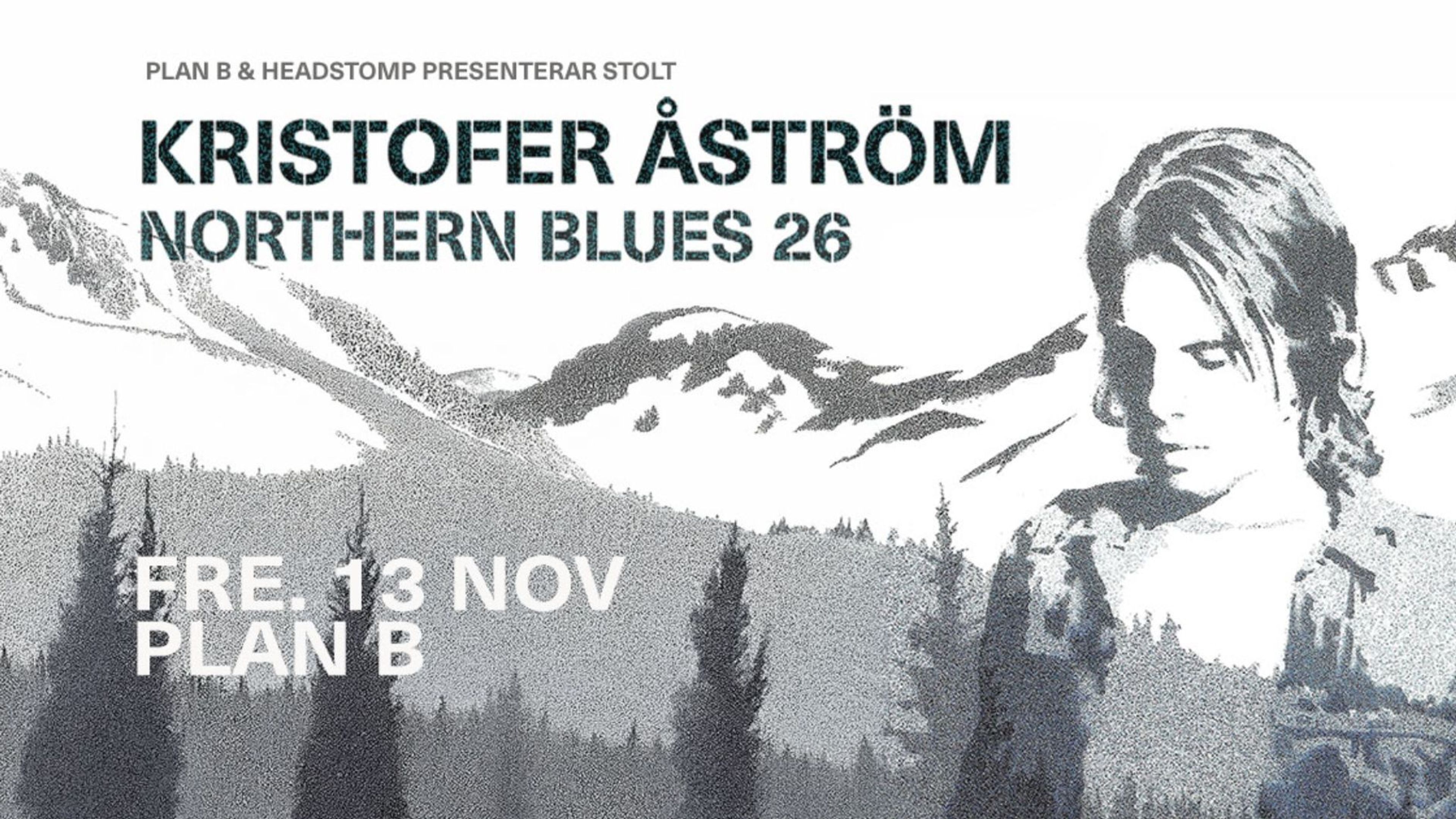 Promotional graphic for Kristofer Åström – Northern Blues 2026 