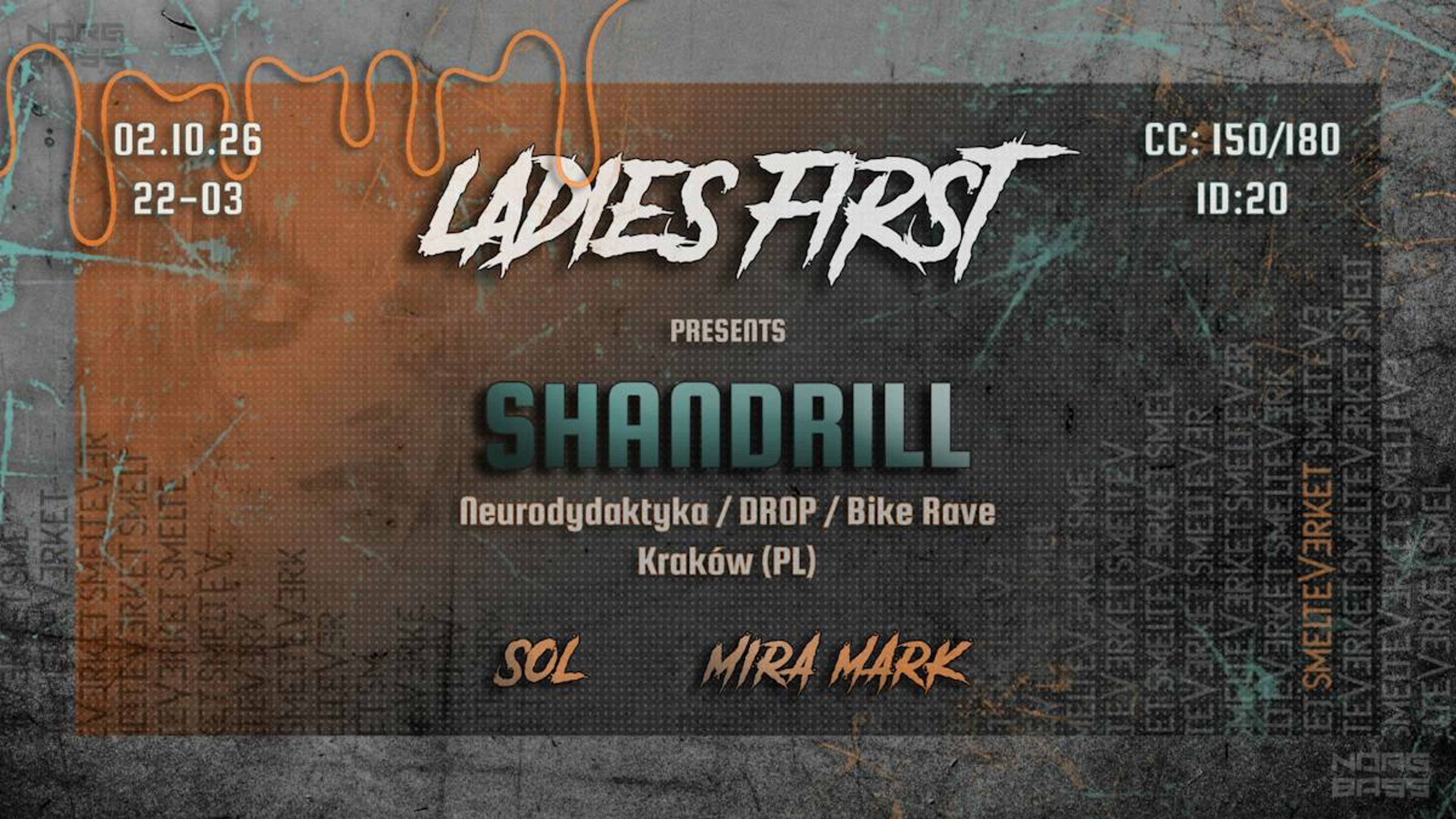 Promotiv grafikk for Ladies First // SHANDRILL (PL) + Sol + Mira Mark