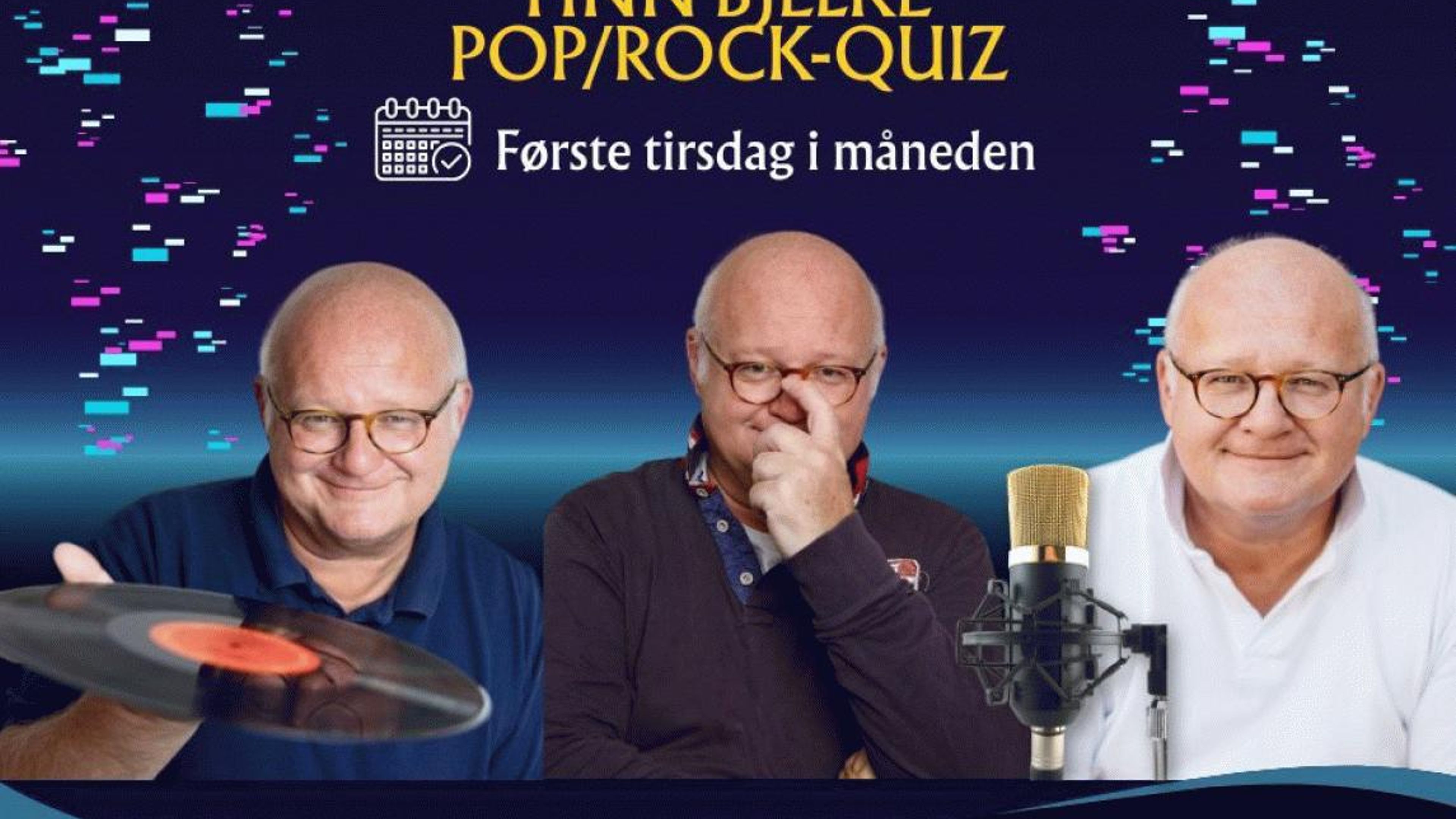 Promotional graphic for Pop/Rock-QUIZ med FINN BJELKE