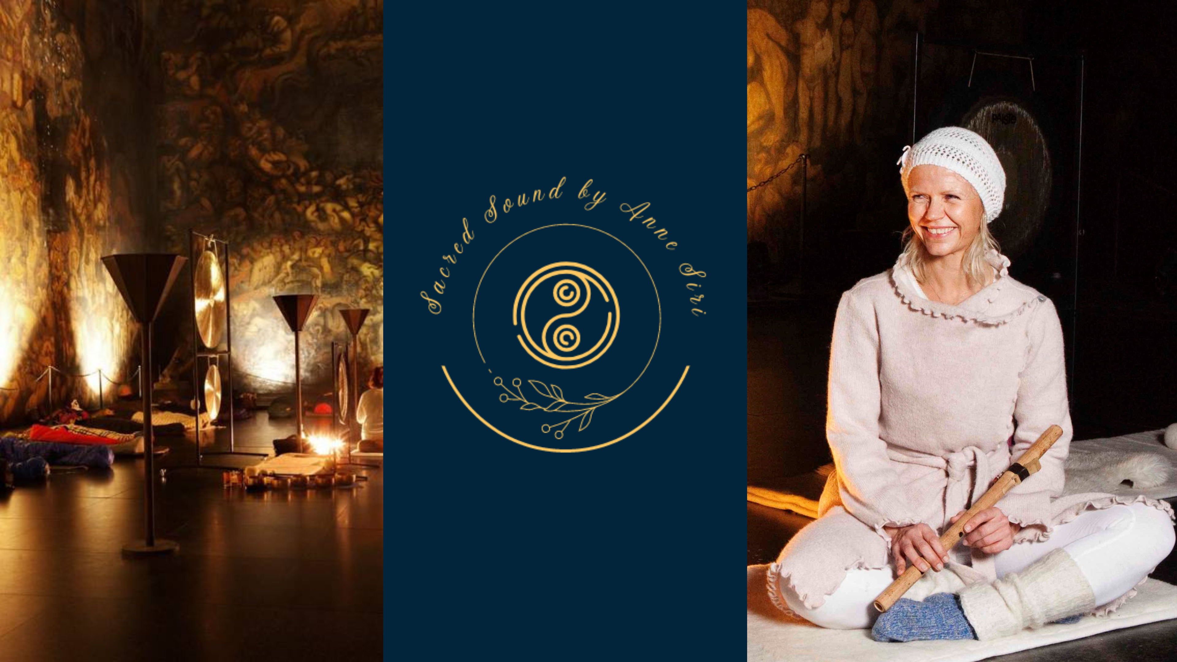 Promotional graphic for Sacred Sound GongBad/meditativ konsert | NY DATO