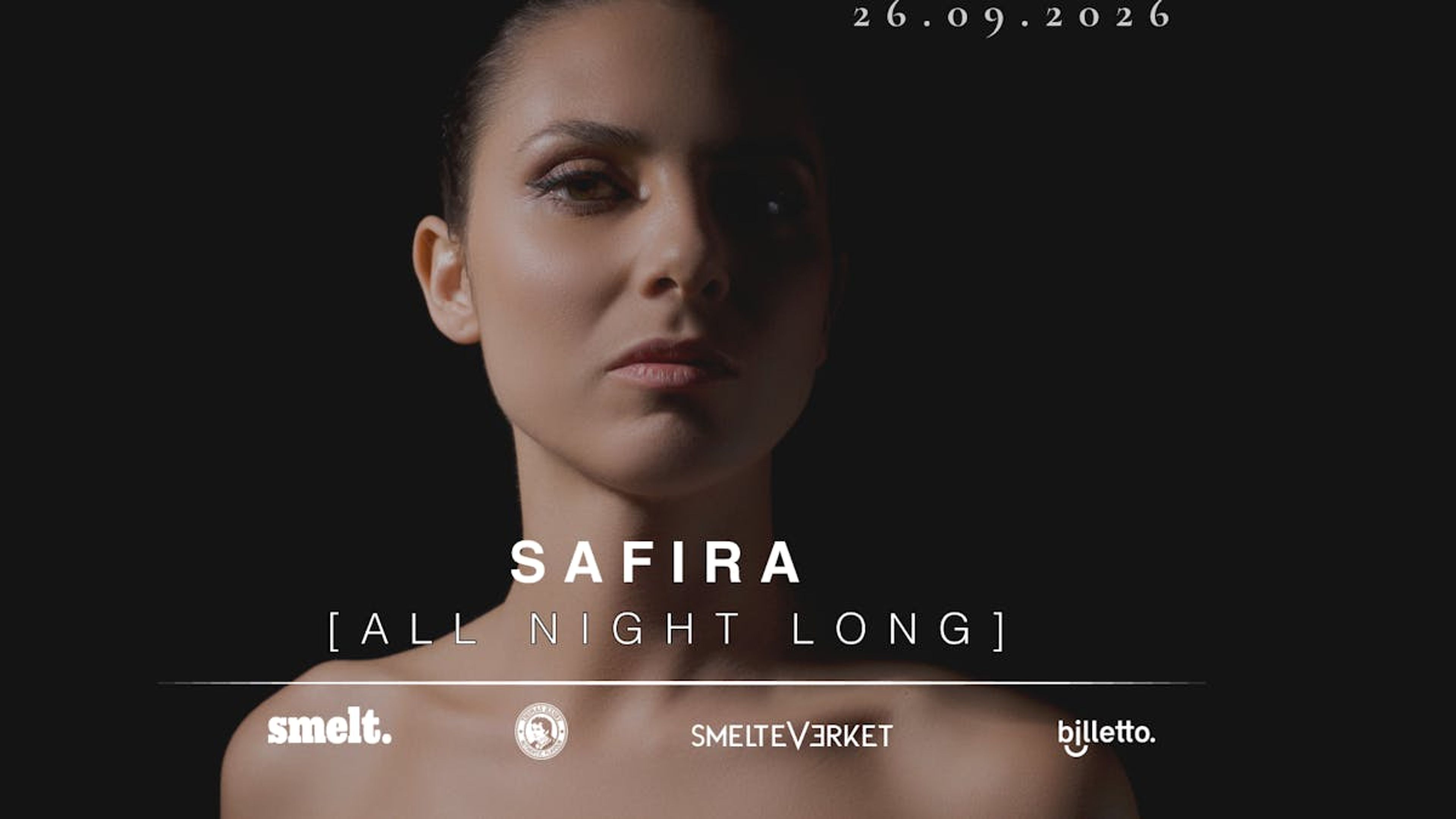 Promotiv grafikk for SAFIRA all night long
