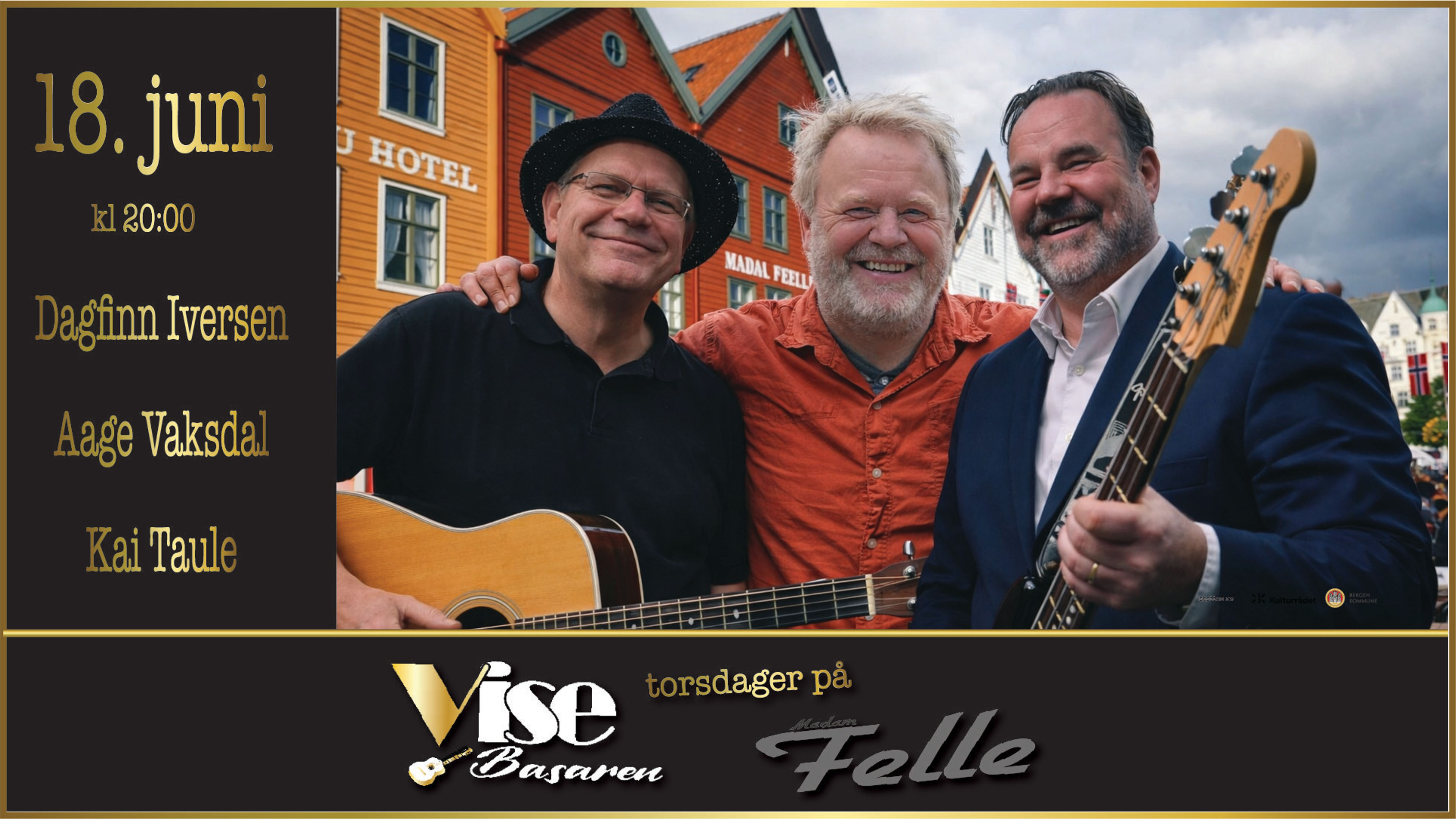 Promotional graphic for Sesongavslutning i ViseBasaren
