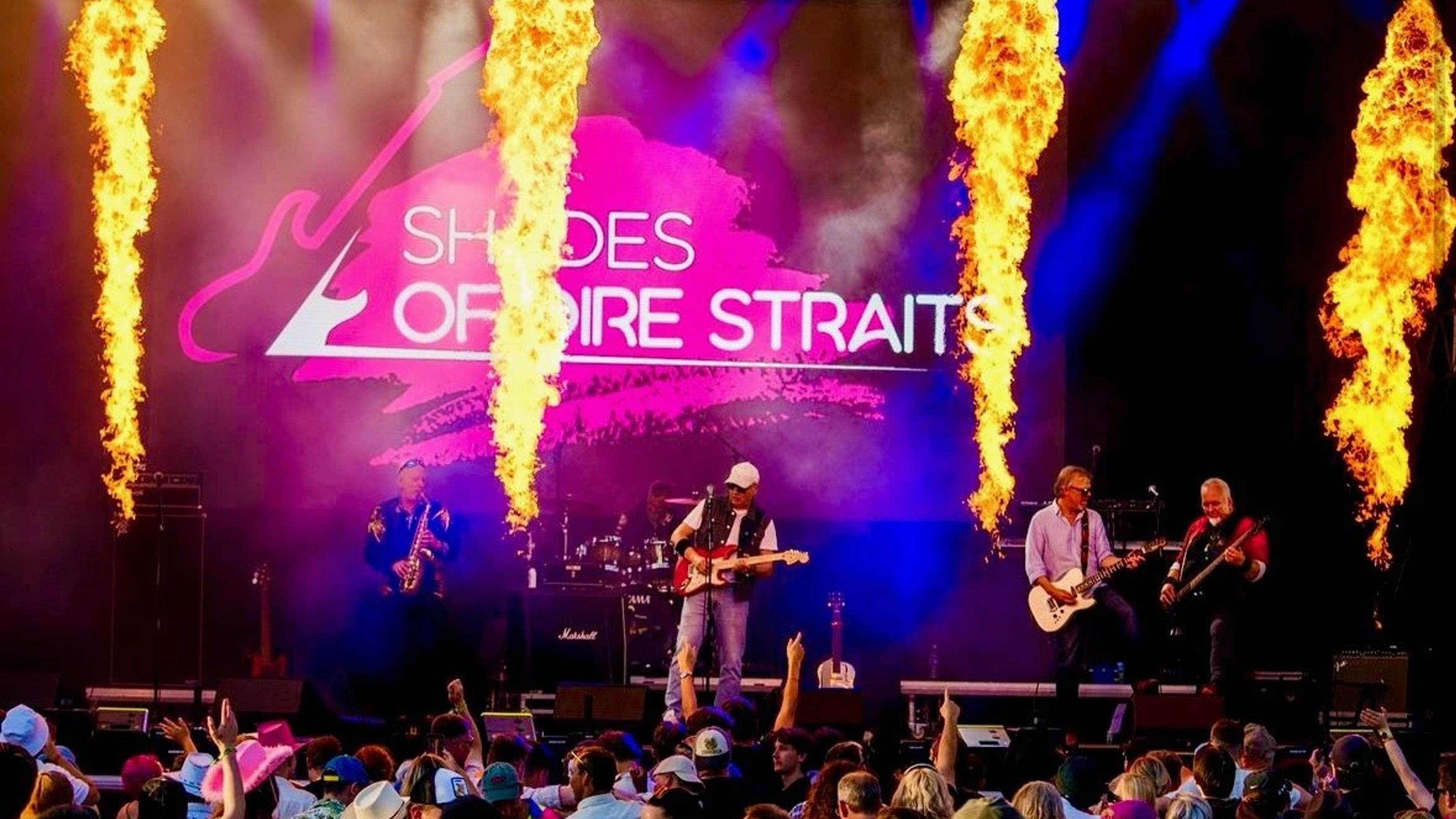 Promotional graphic for Shades of Dire Straits