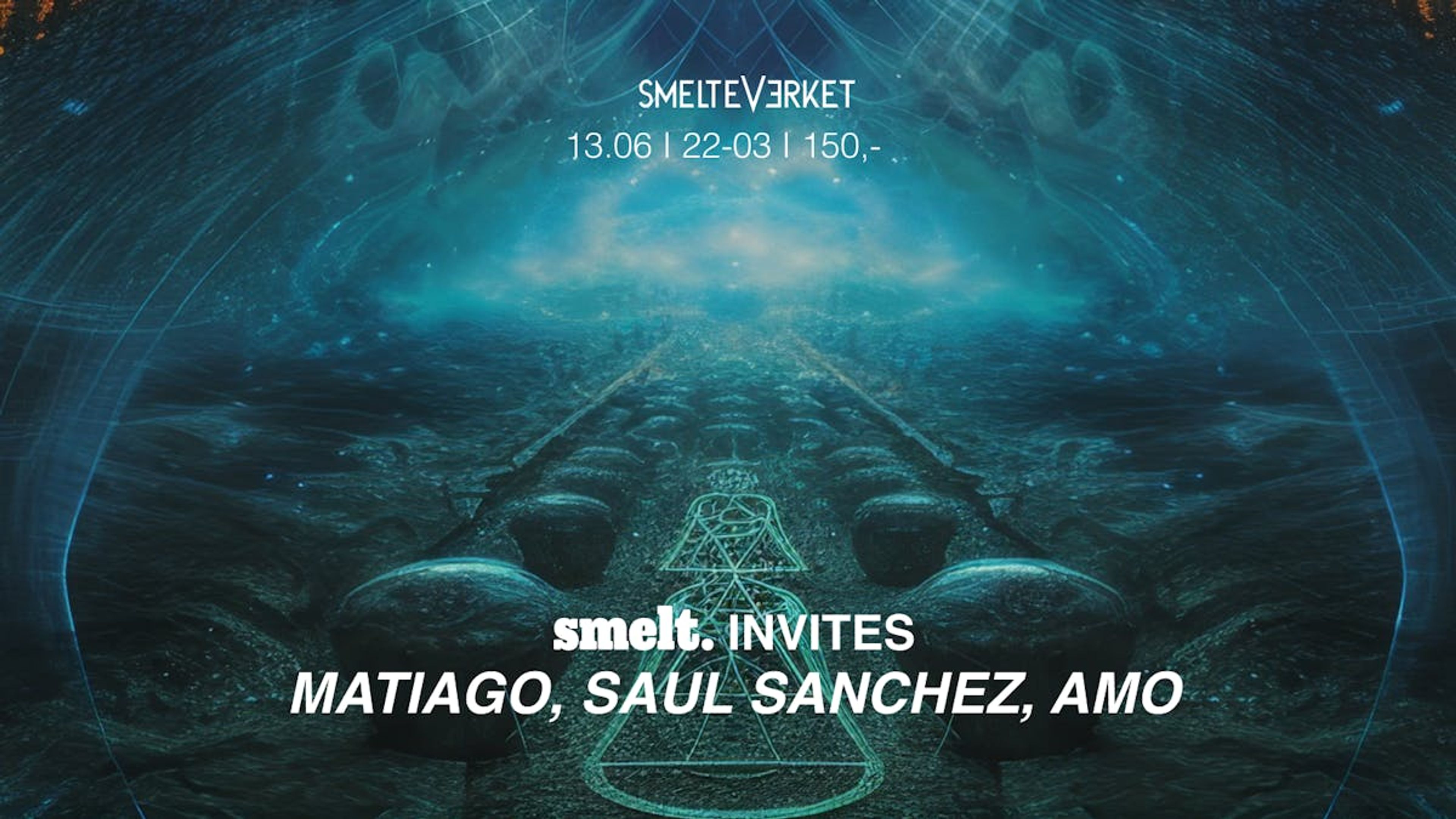 Promotiv grafikk for Smelt invites. Amo, Matiago, Saul Sanchez