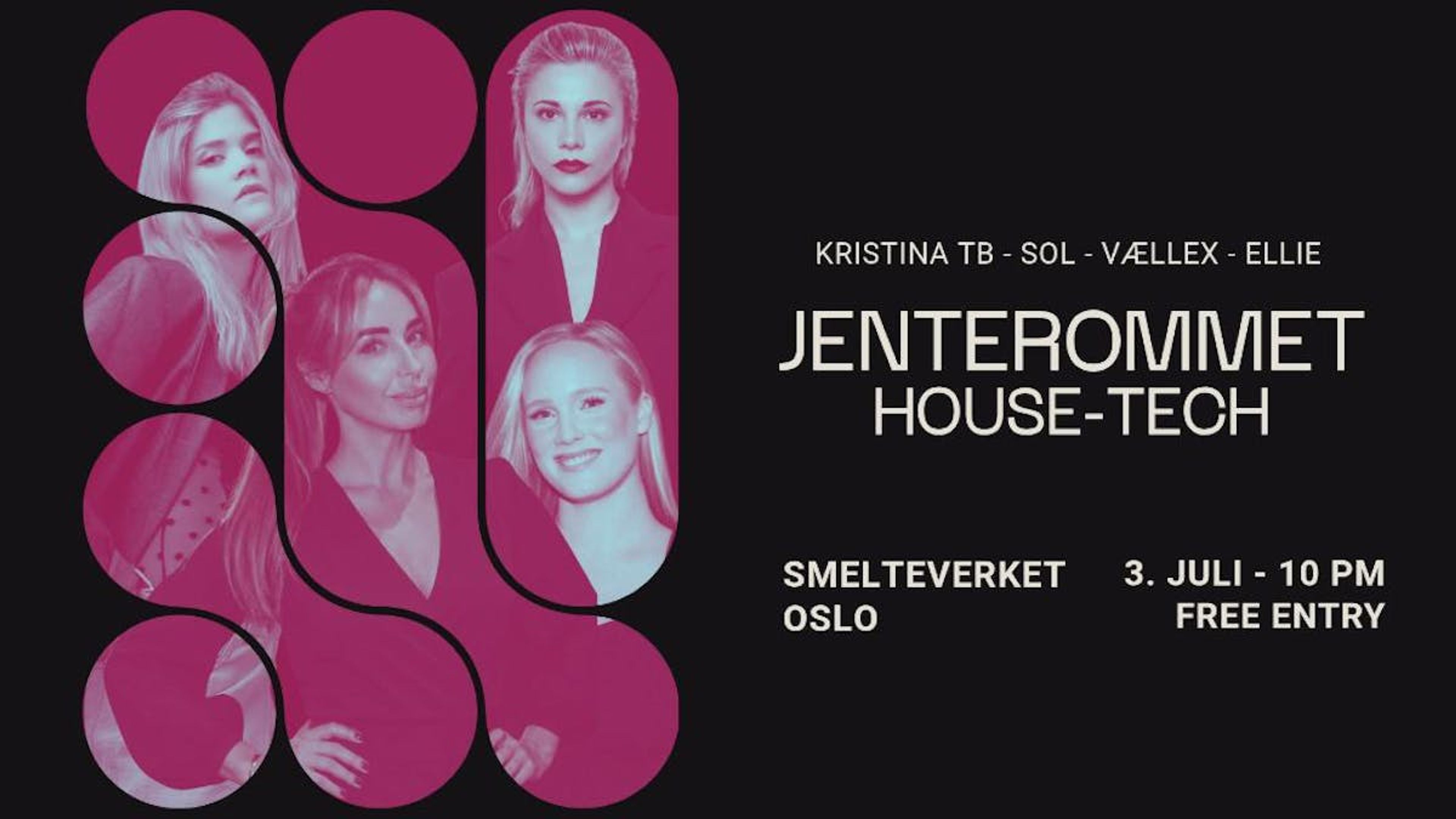 Promotiv grafikk for Smelt invites. Jenterommet 