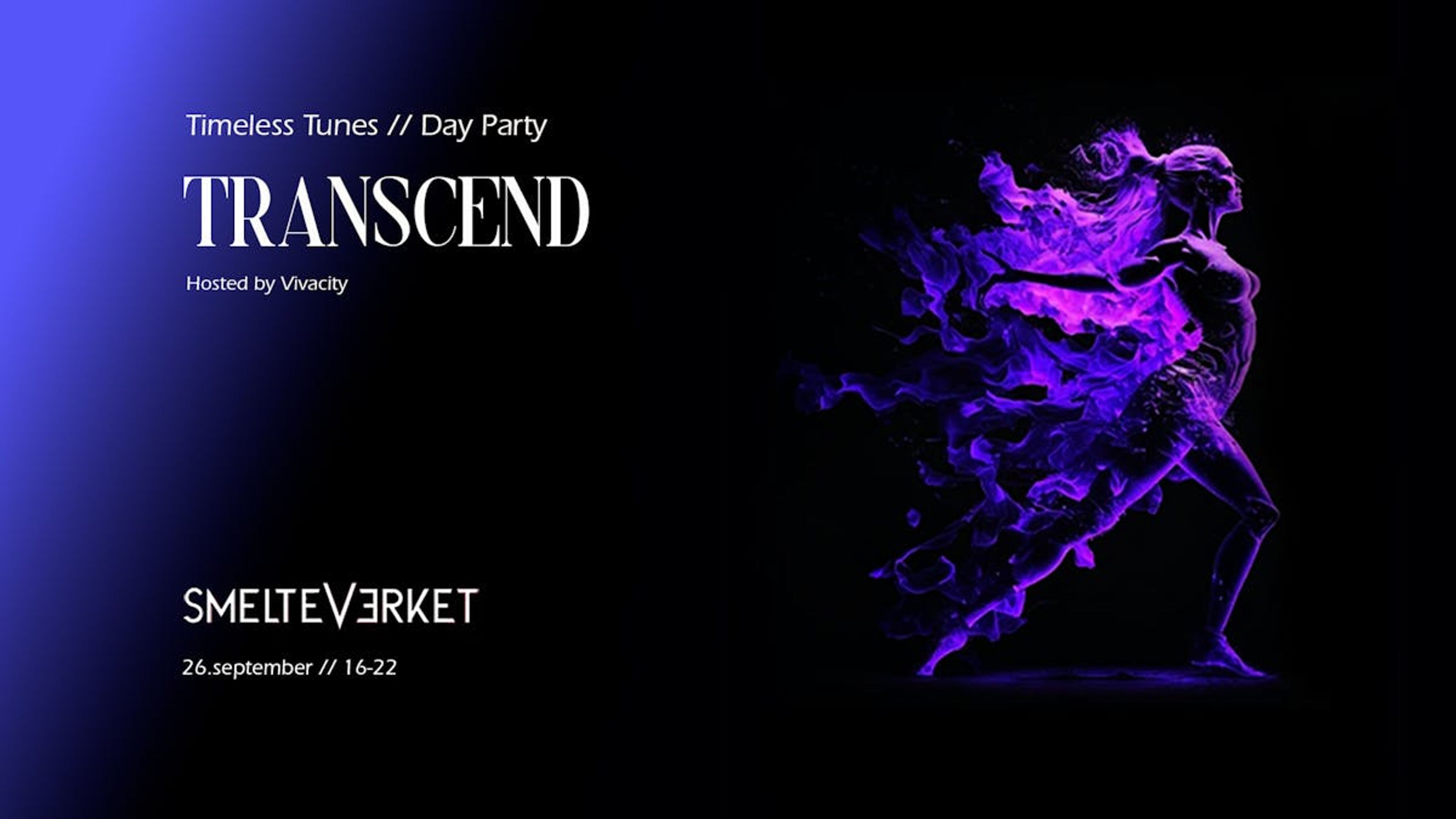 Promotiv grafikk for Smelt. invites TRANSCEND // Day Party