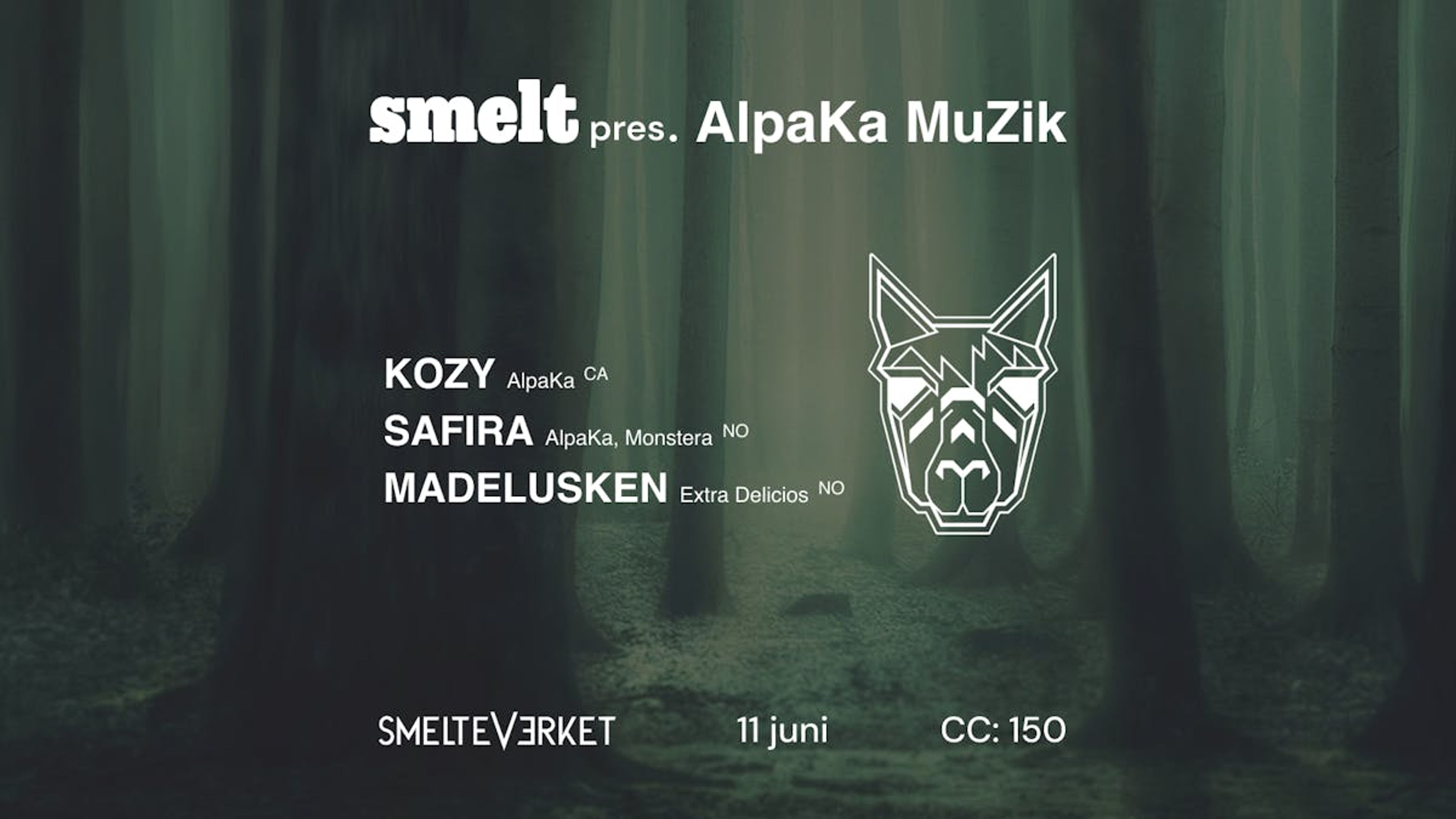 Promotiv grafikk for Smelt. pres - AlpaKa MuziK Showcase
