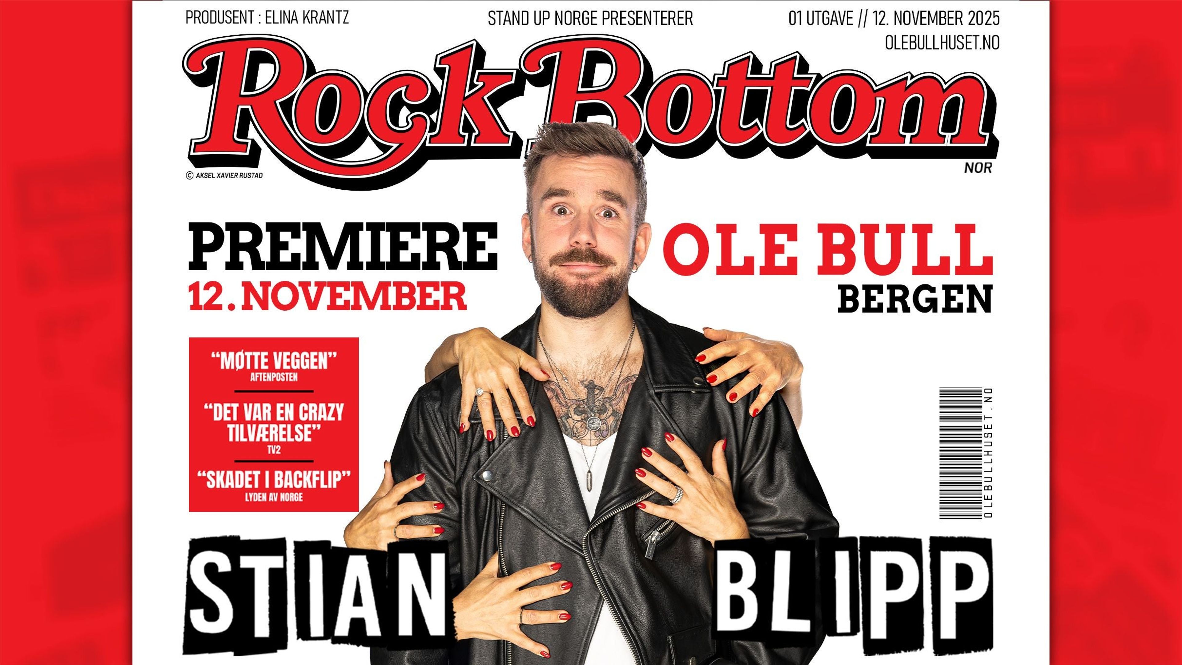 Promotional graphic for STIAN BLIPP – ROCK BOTTOM