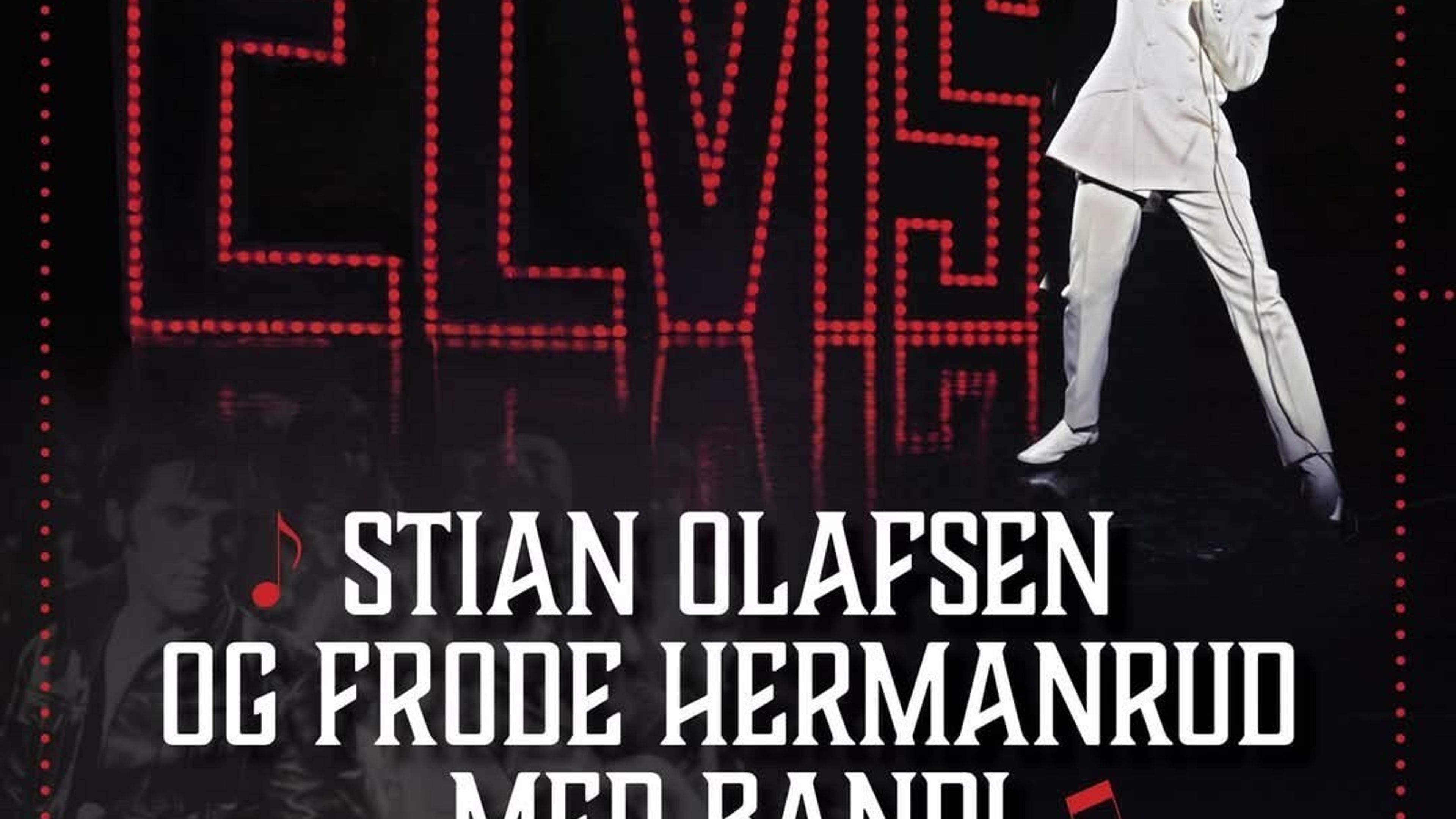 Promotional graphic for TAKING CARE OF ELVIS - Bakgården 