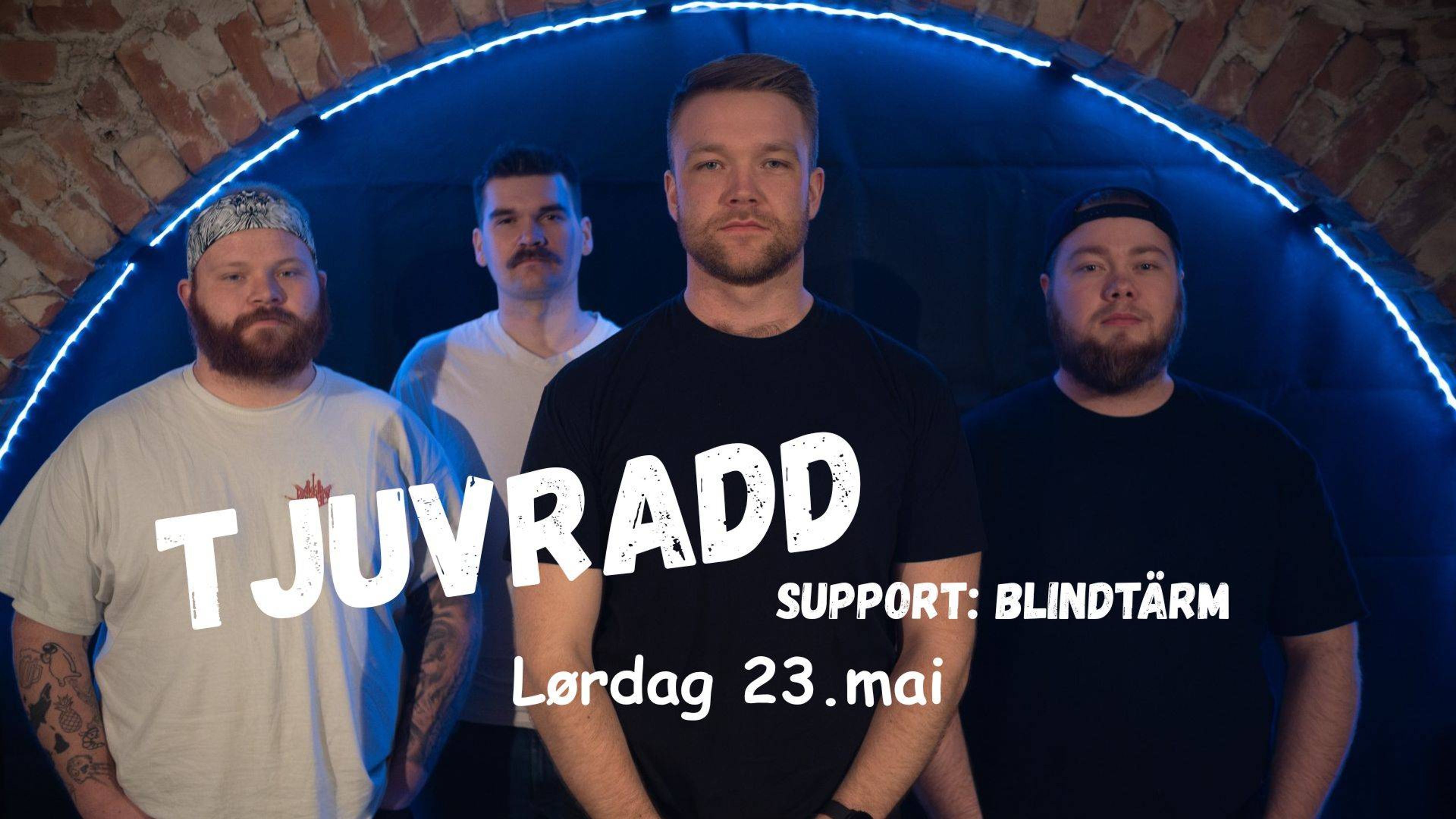 Promotional graphic for TJUVRADD! Support: Blindtärm 