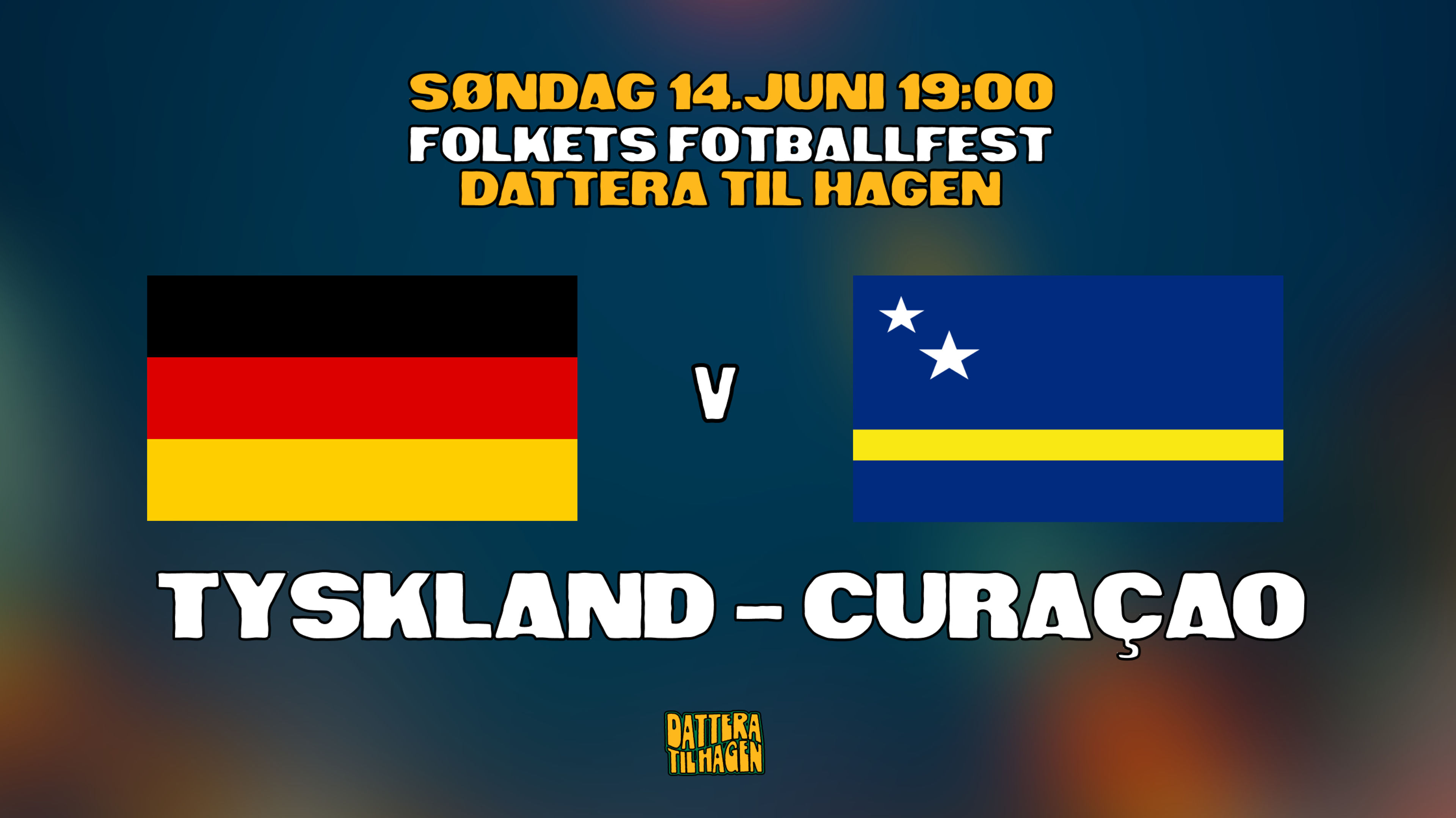 Promotional graphic for TYSKLAND – CURAÇAO 🇩🇪🇨🇼