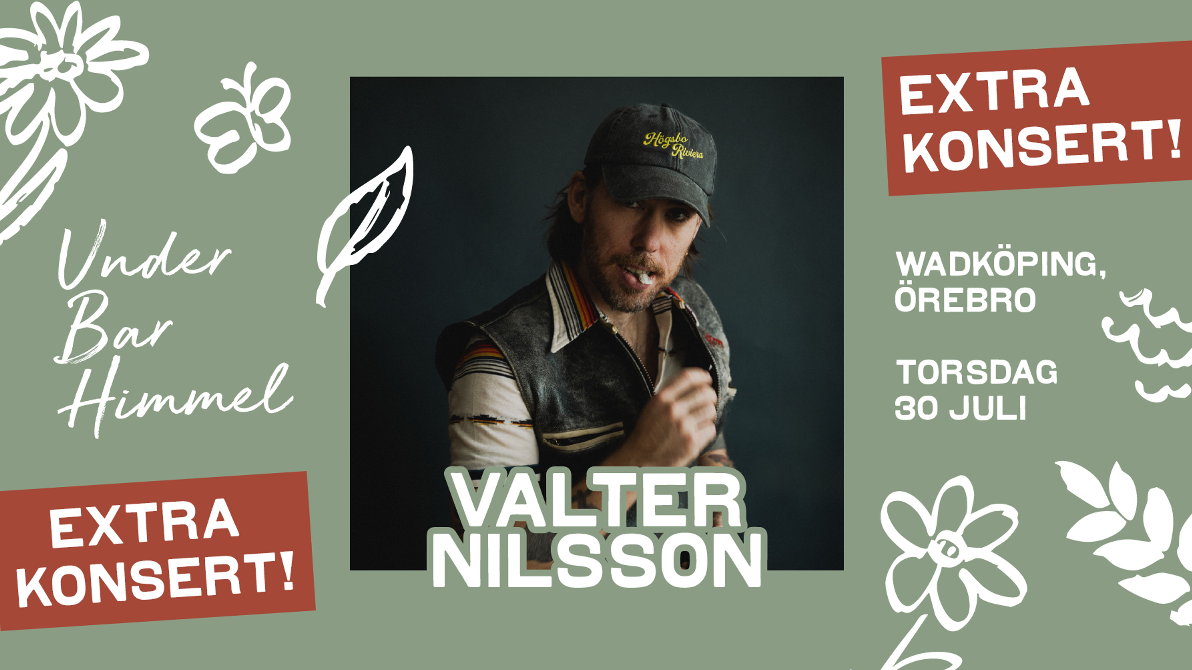 Promotional graphic for Valter Nilsson EXTRA KONSERT | Under Bar Himmel