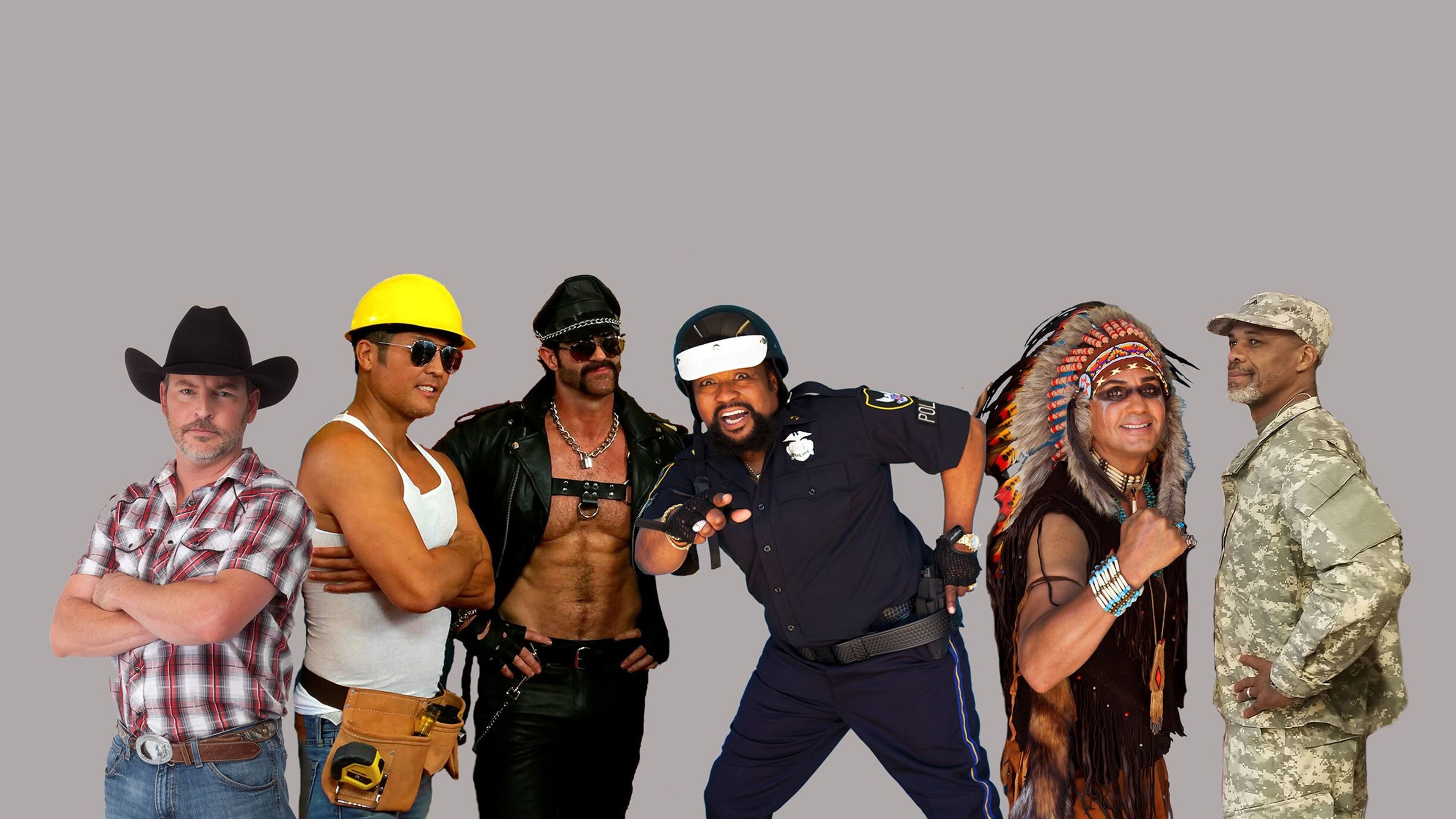 Promotional graphic for Village People
