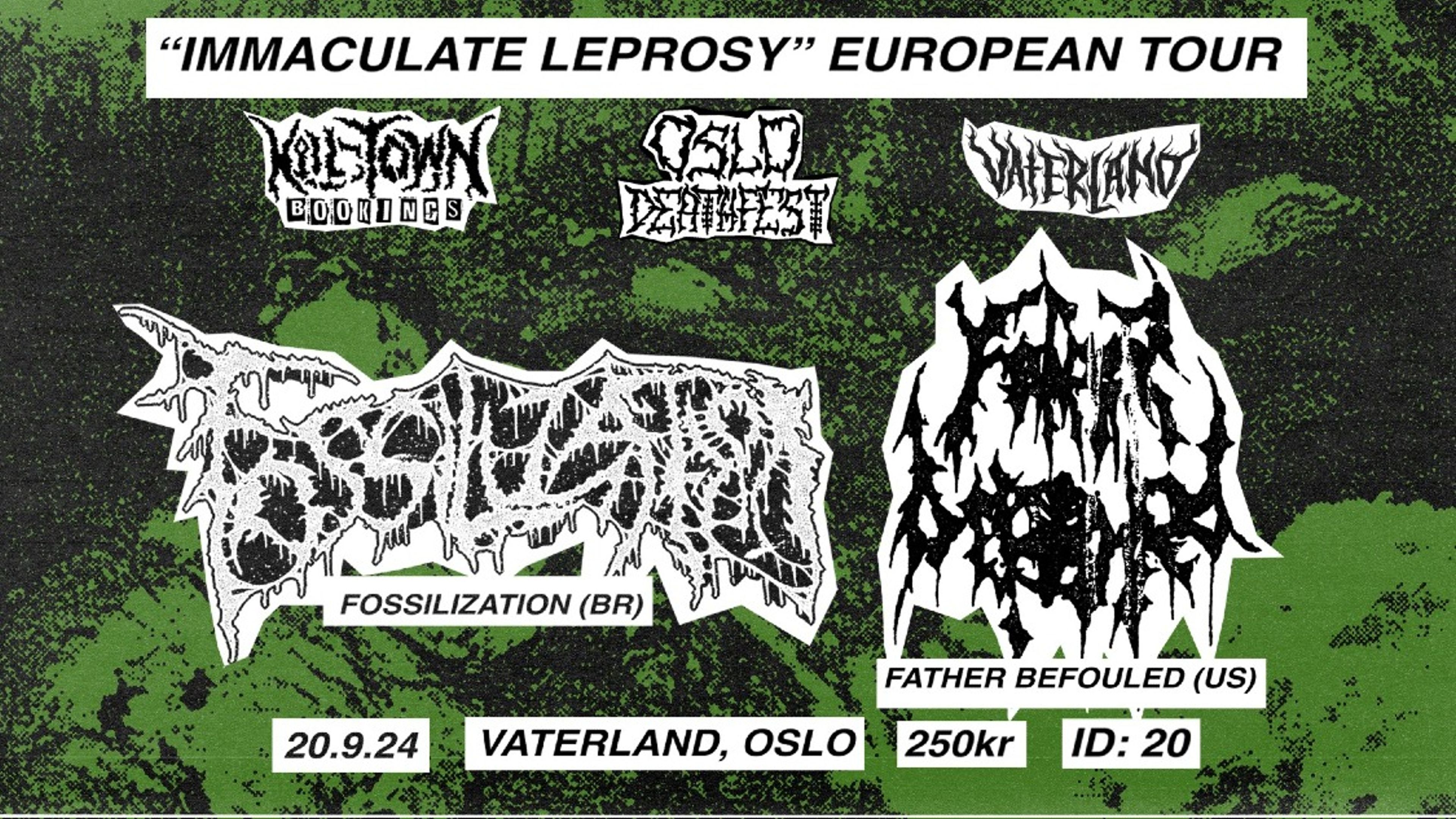 Promotional graphic for Fossilization + Father Befouled 