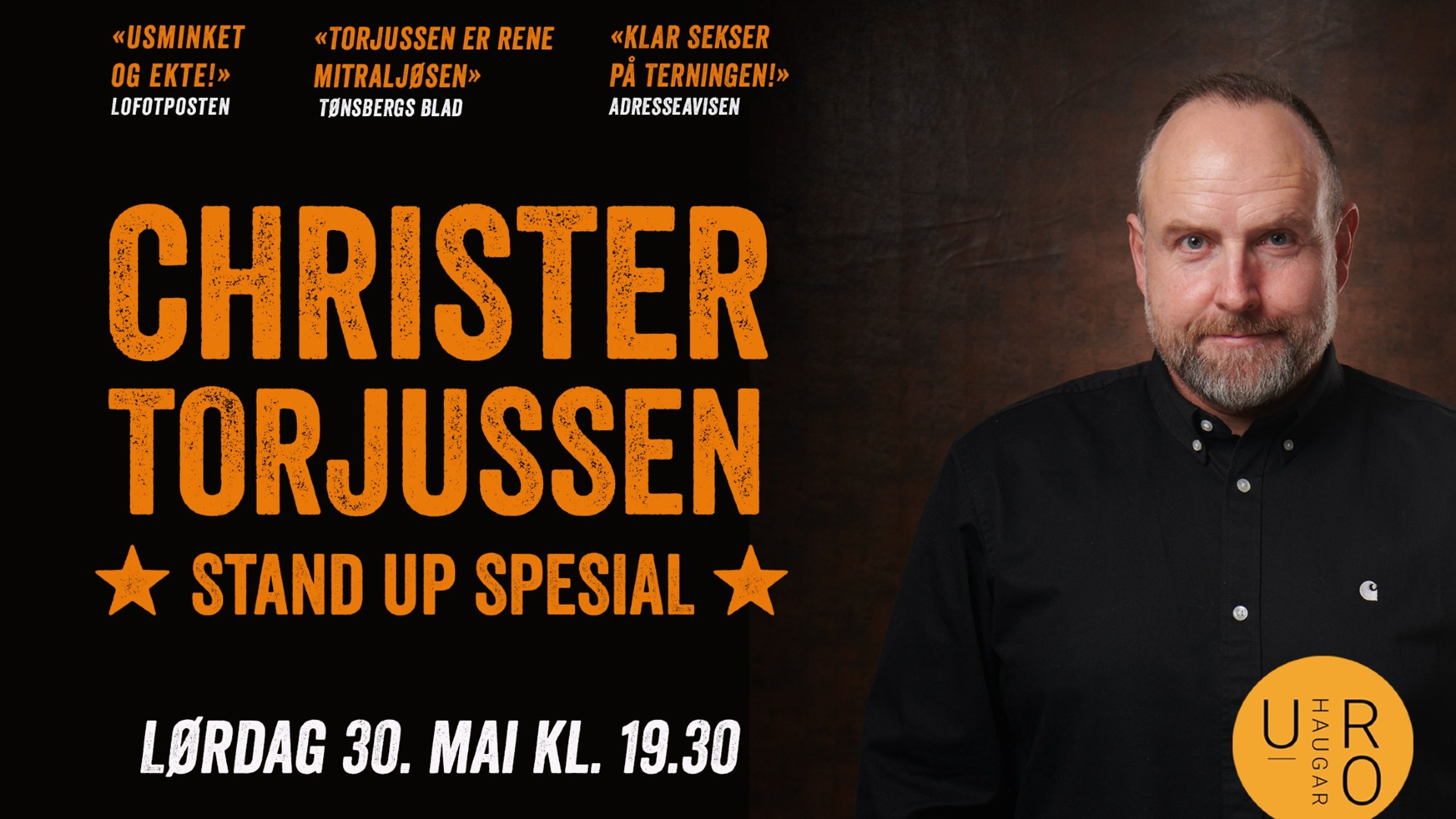 Promotional graphic for Christer Torjussen - Stand Up Spesial
