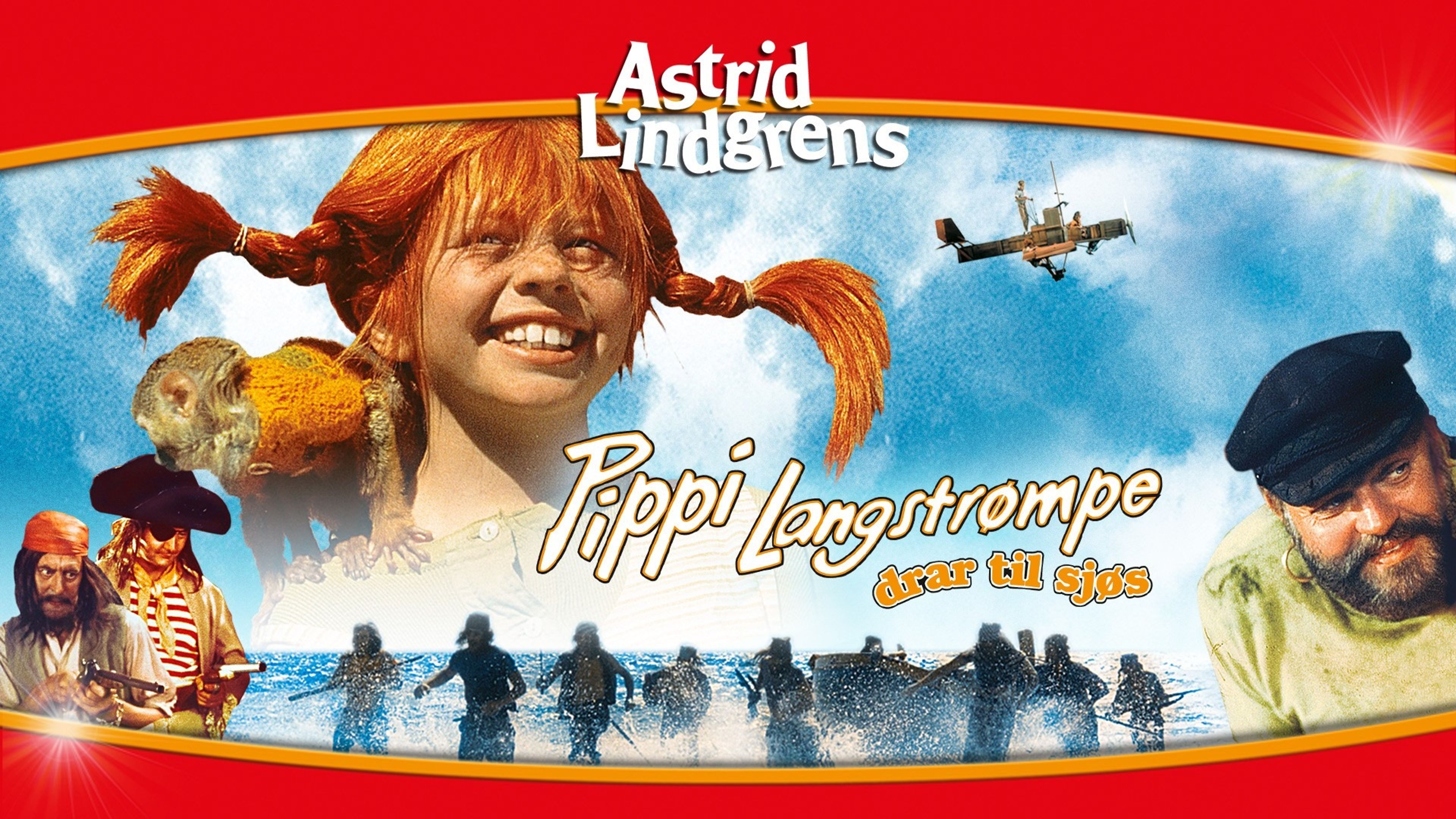 Promotional graphic for Barnesøndag: Pippi blir 80 år, vi inviterer til bursdag og filmvisning! 