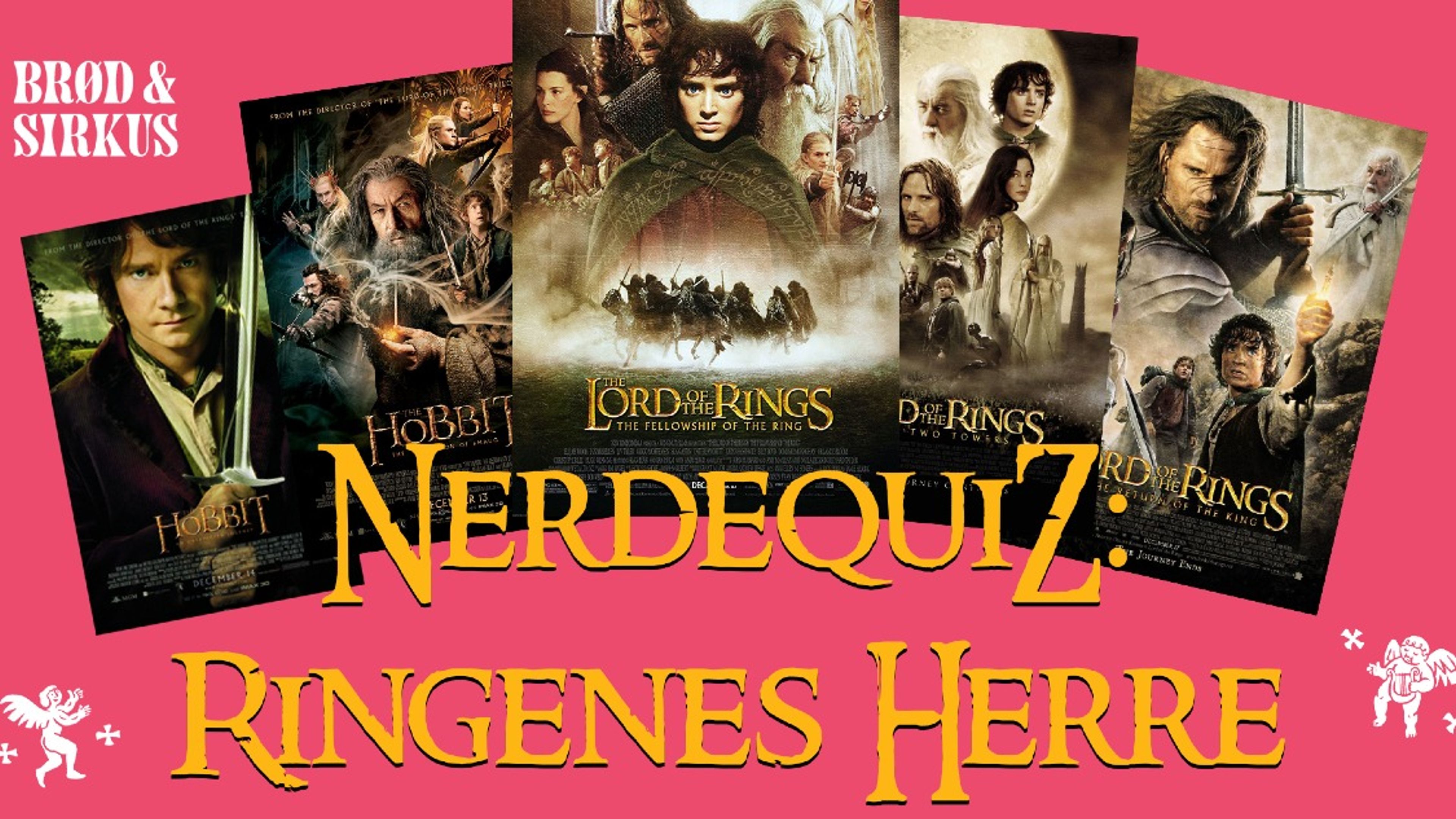 Promotional graphic for Nerdequiz: Tema - Ringenes Herre på Brød & Sirkus!