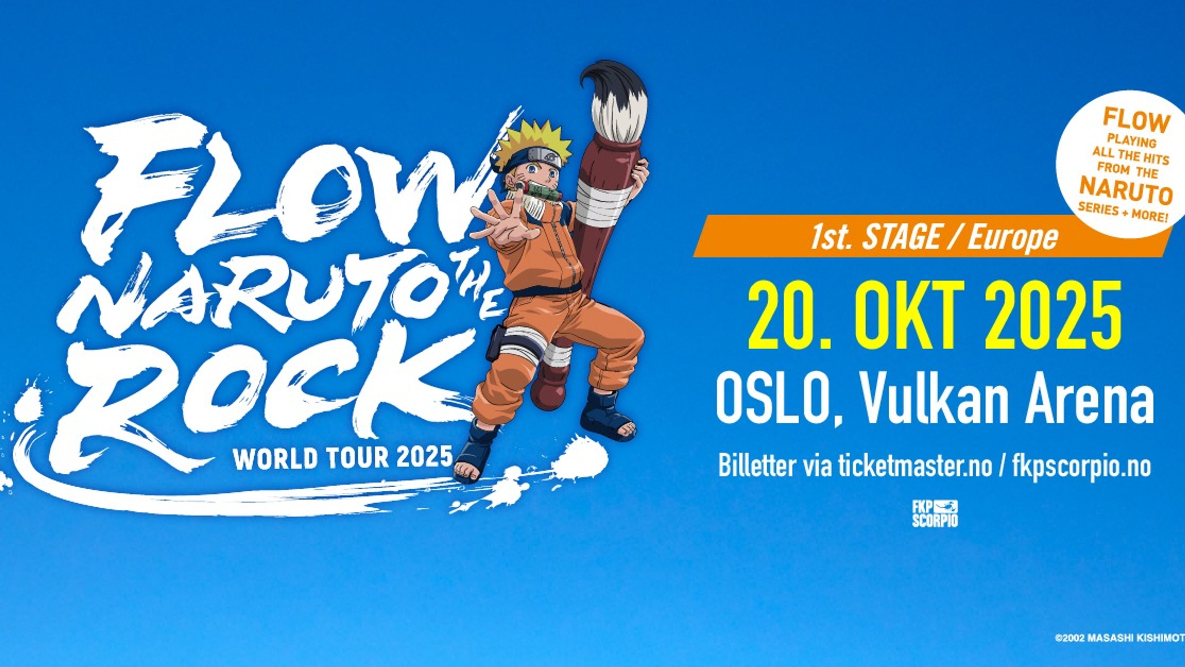 Promotiv grafikk for FLOW - World Tour 2025 ‘Naruto The Rock’