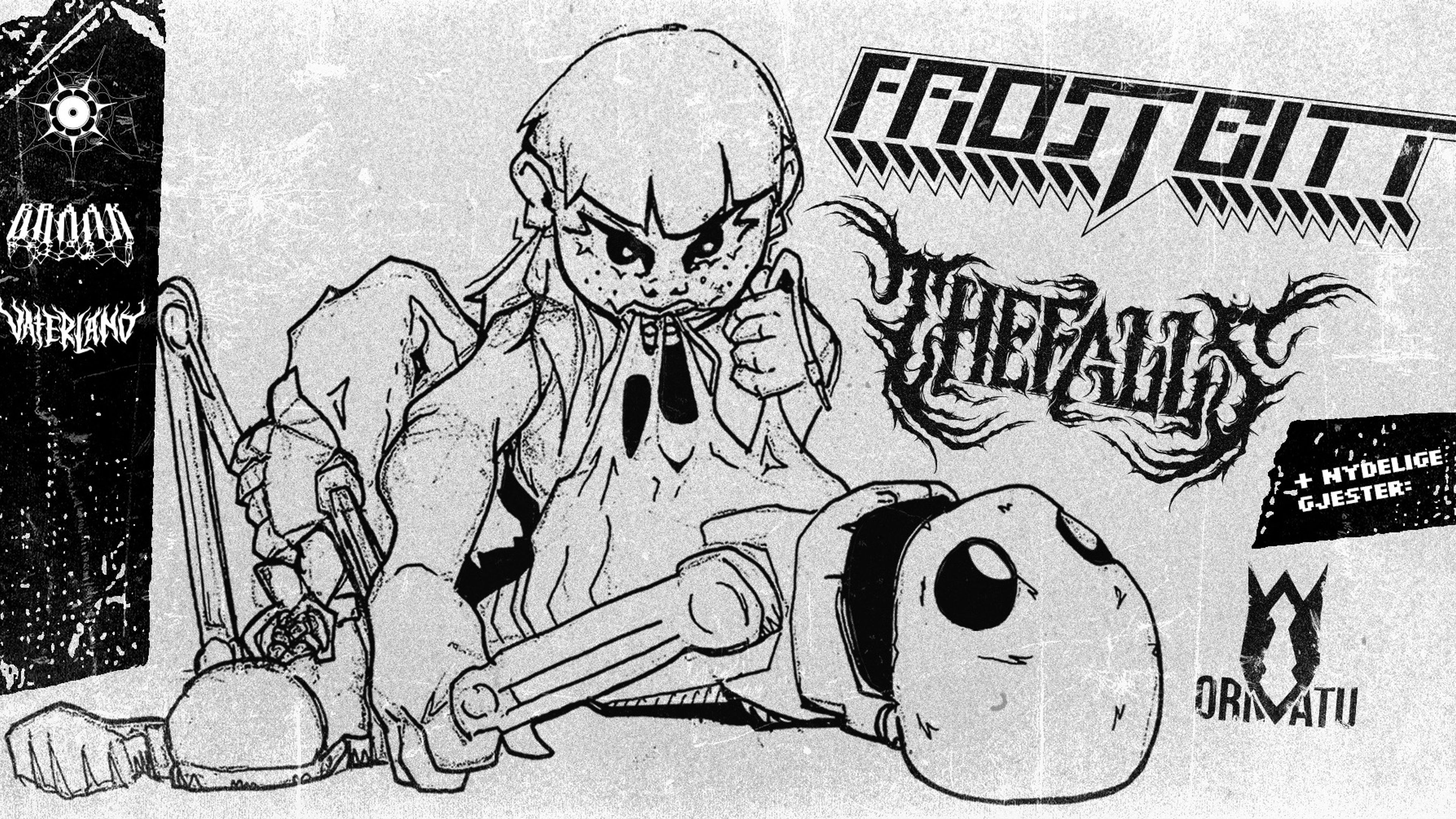 Promotional graphic for Frostbitt + TheFalls + Ornatu