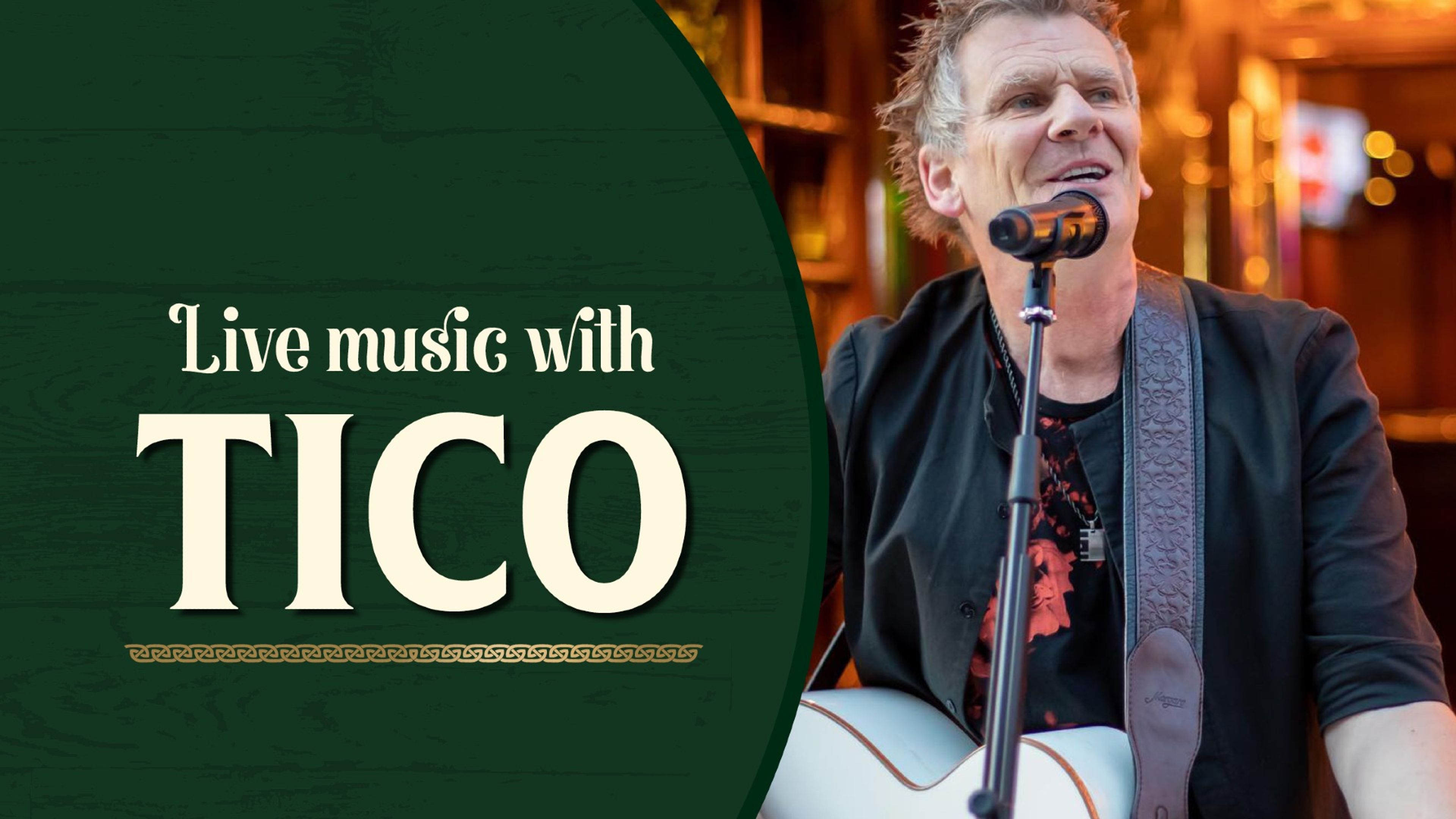 Promotional graphic for Livemusikk med TICO // Stavanger