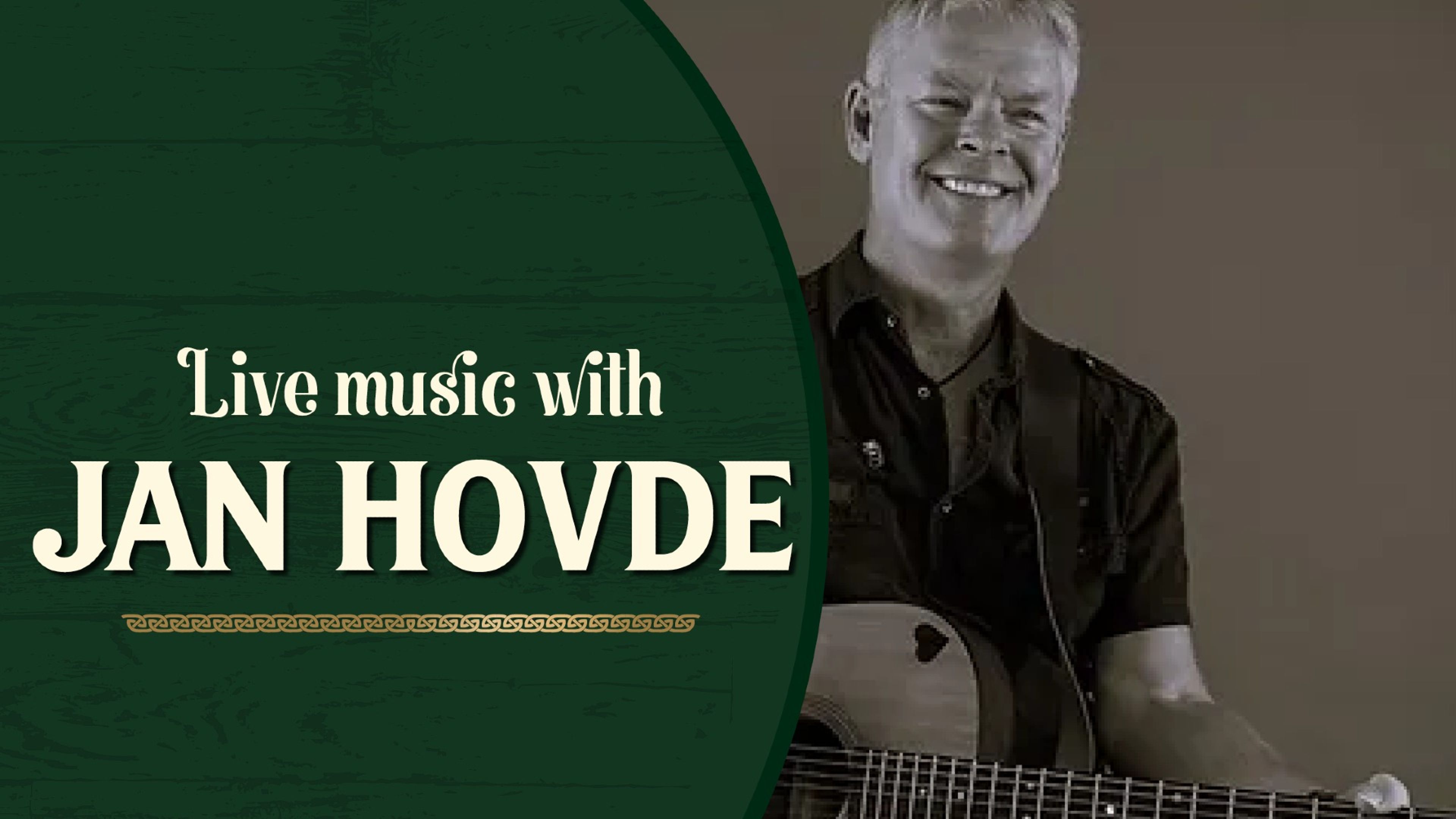 Promotional graphic for Livemusikk med Jan Hovde