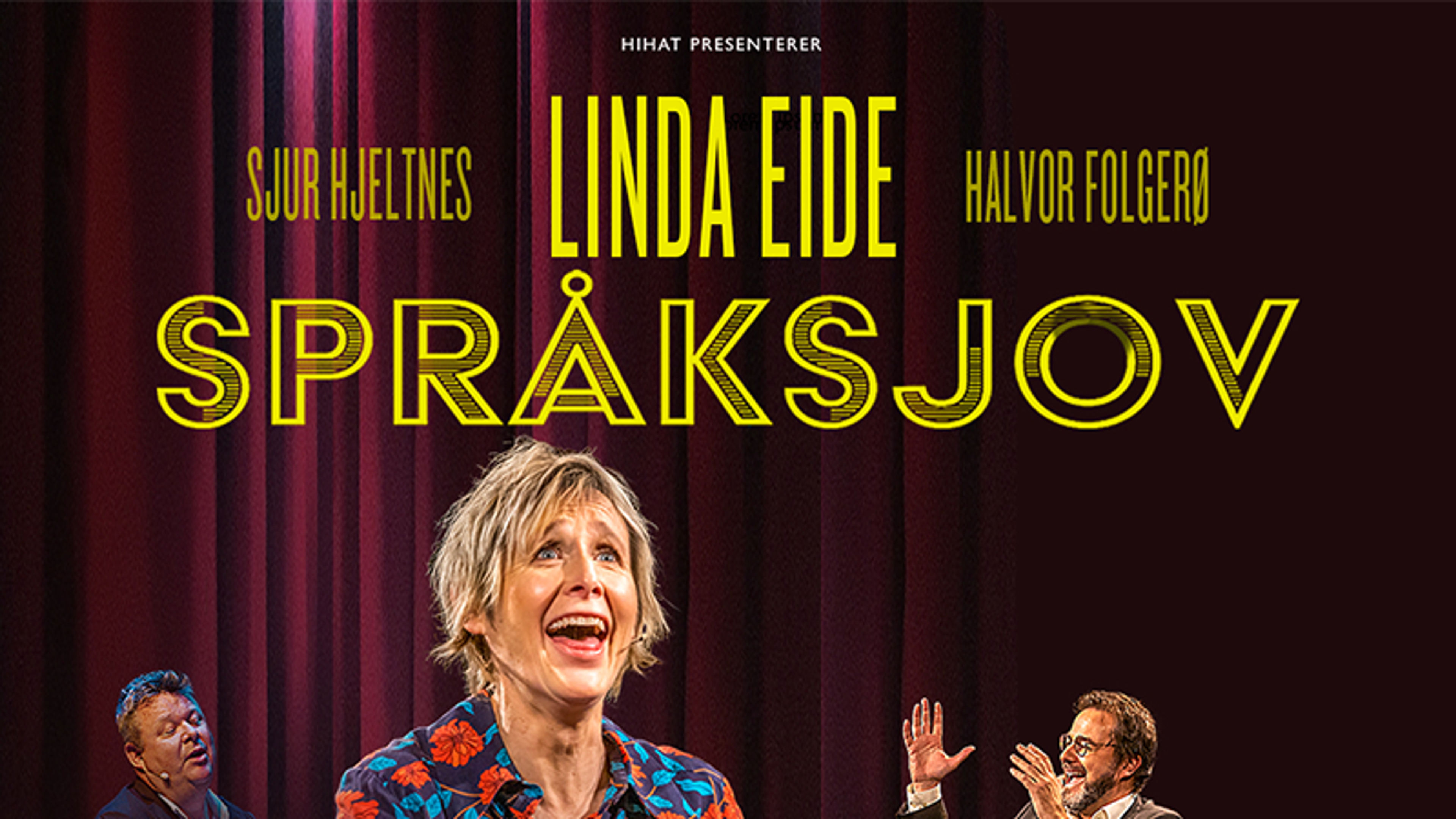 Promotional graphic for Linda Eide Språksjov